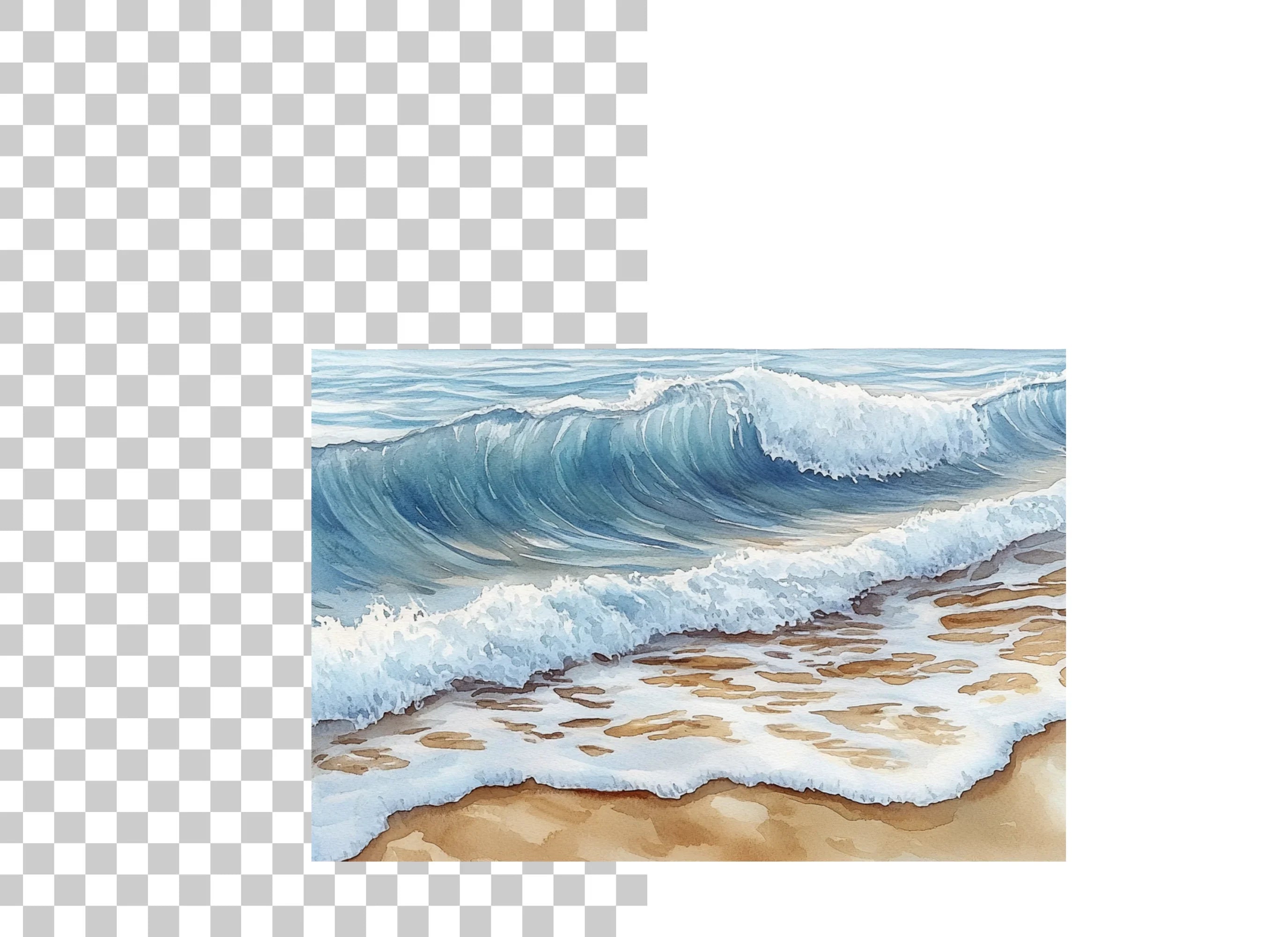 Ocean Waves Beach Clipart Bundle