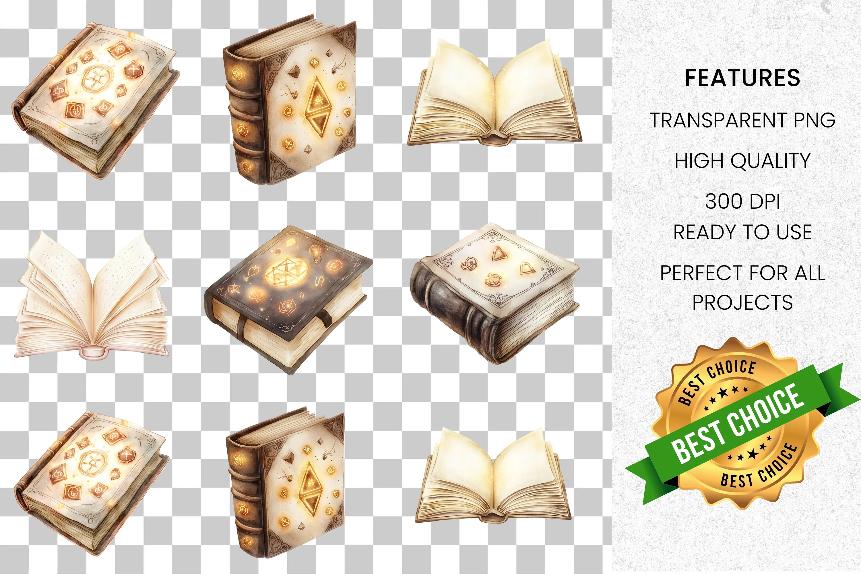 Magical Books Clipart Bundle