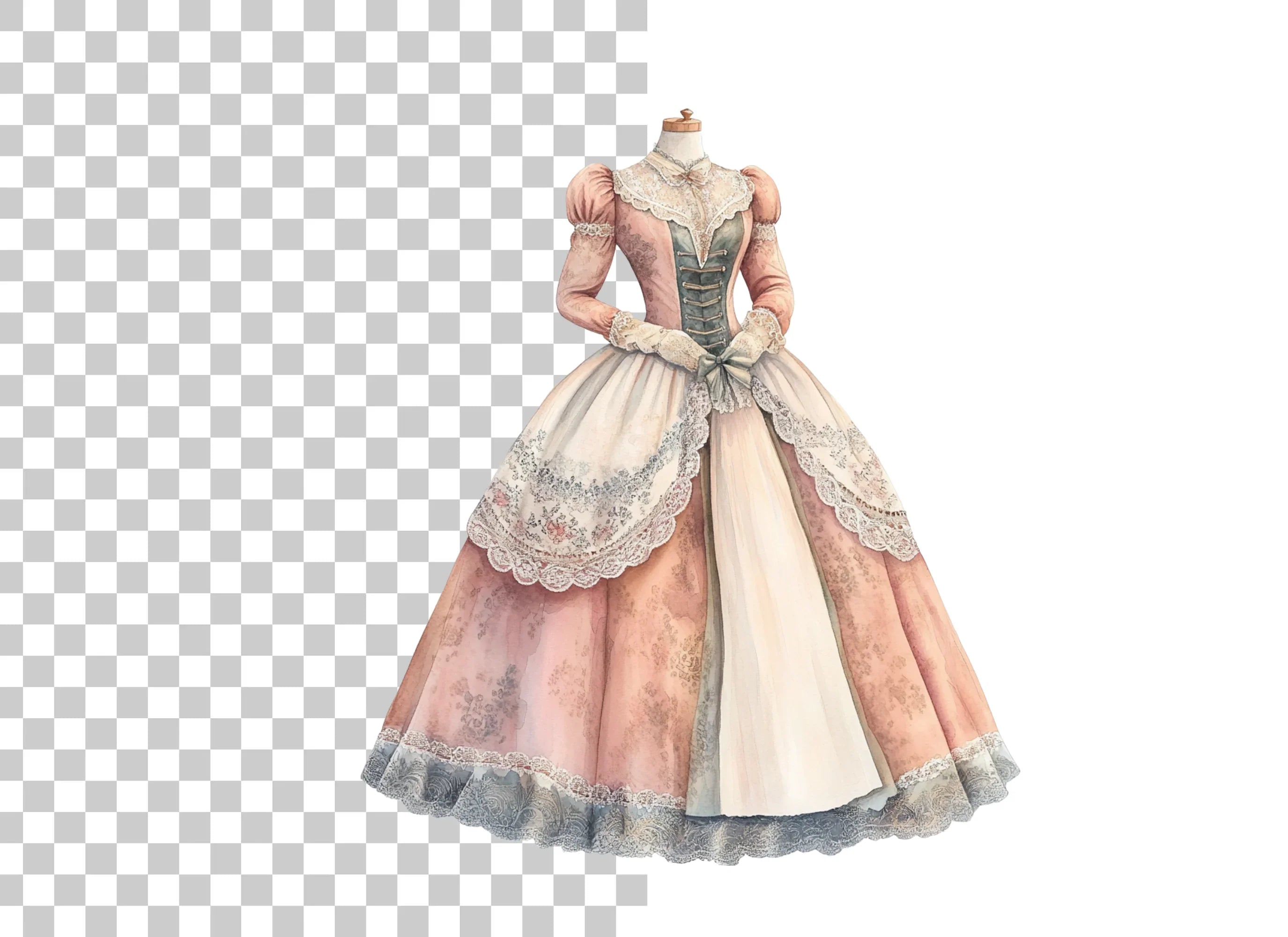 Victorian Gown Clipart Bundle
