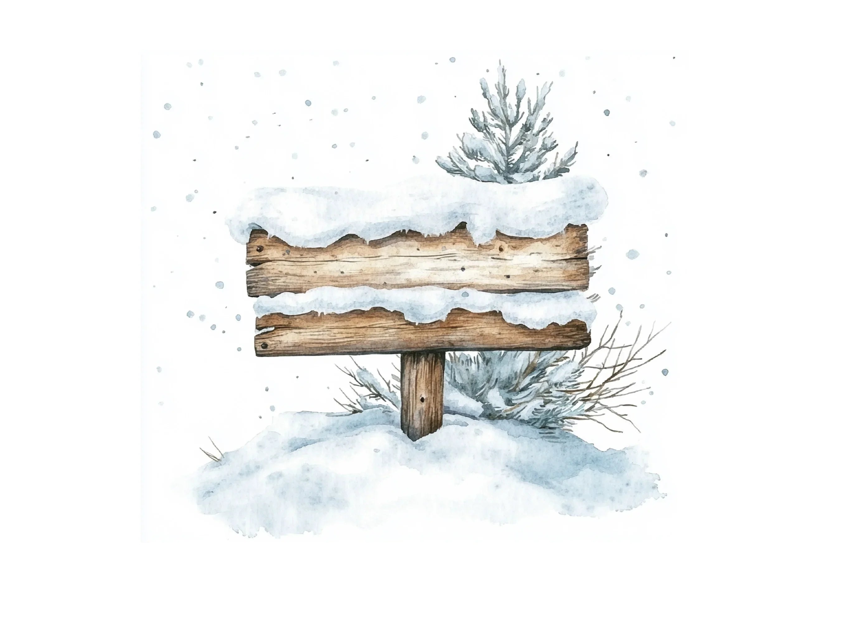 Christmas Wooden Sign Clipart Bundle