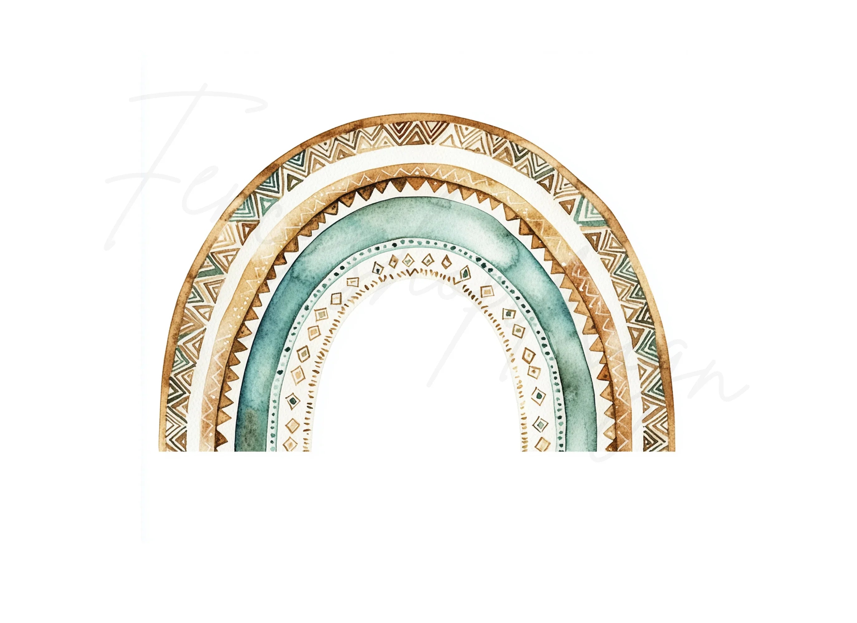 Boho Rainbow Clipart Bundle