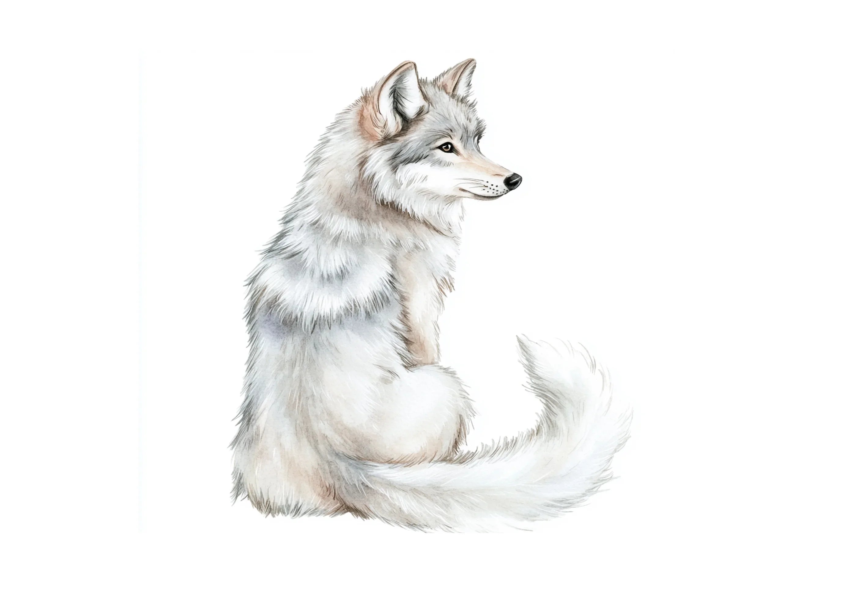 Majestic White Wolf Clipart Bundle