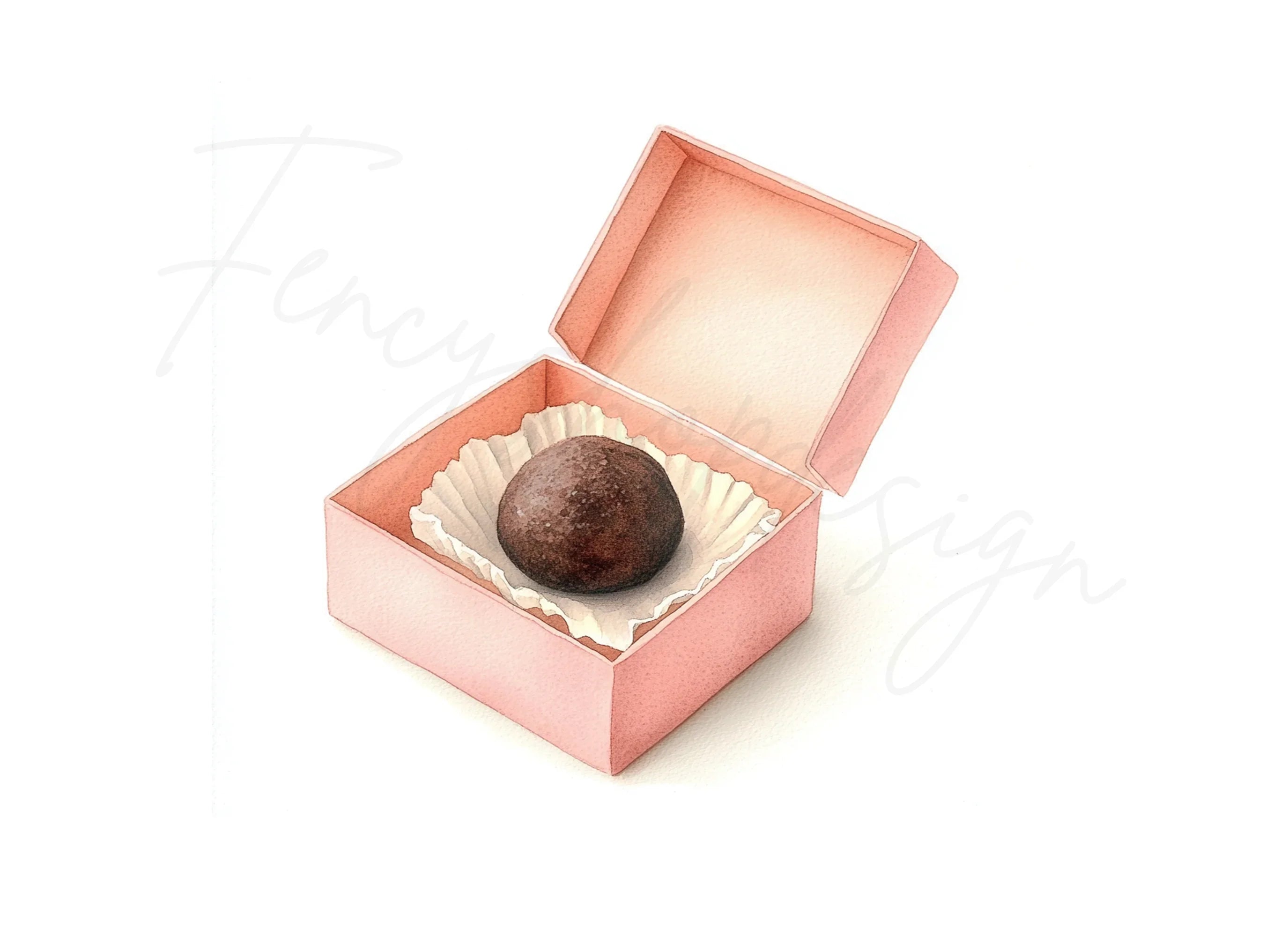 Pink Gift Box Chocolate Truffle Clipart Bundle