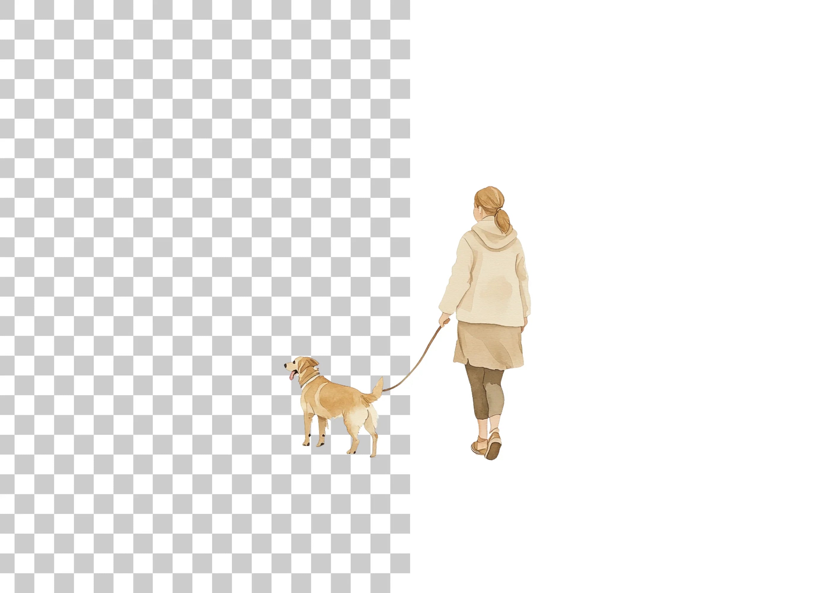 Women Walking Dogs Clipart Bundle