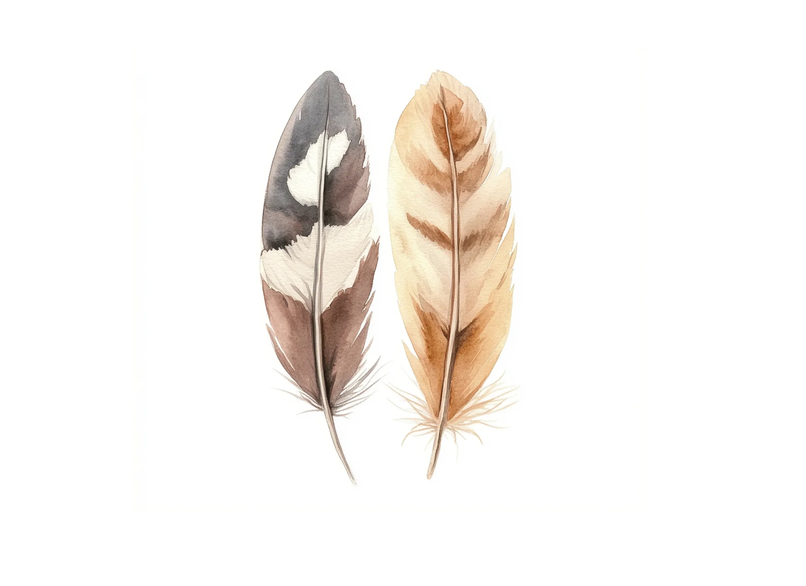 Rustic Feather Pair Clipart Bundle