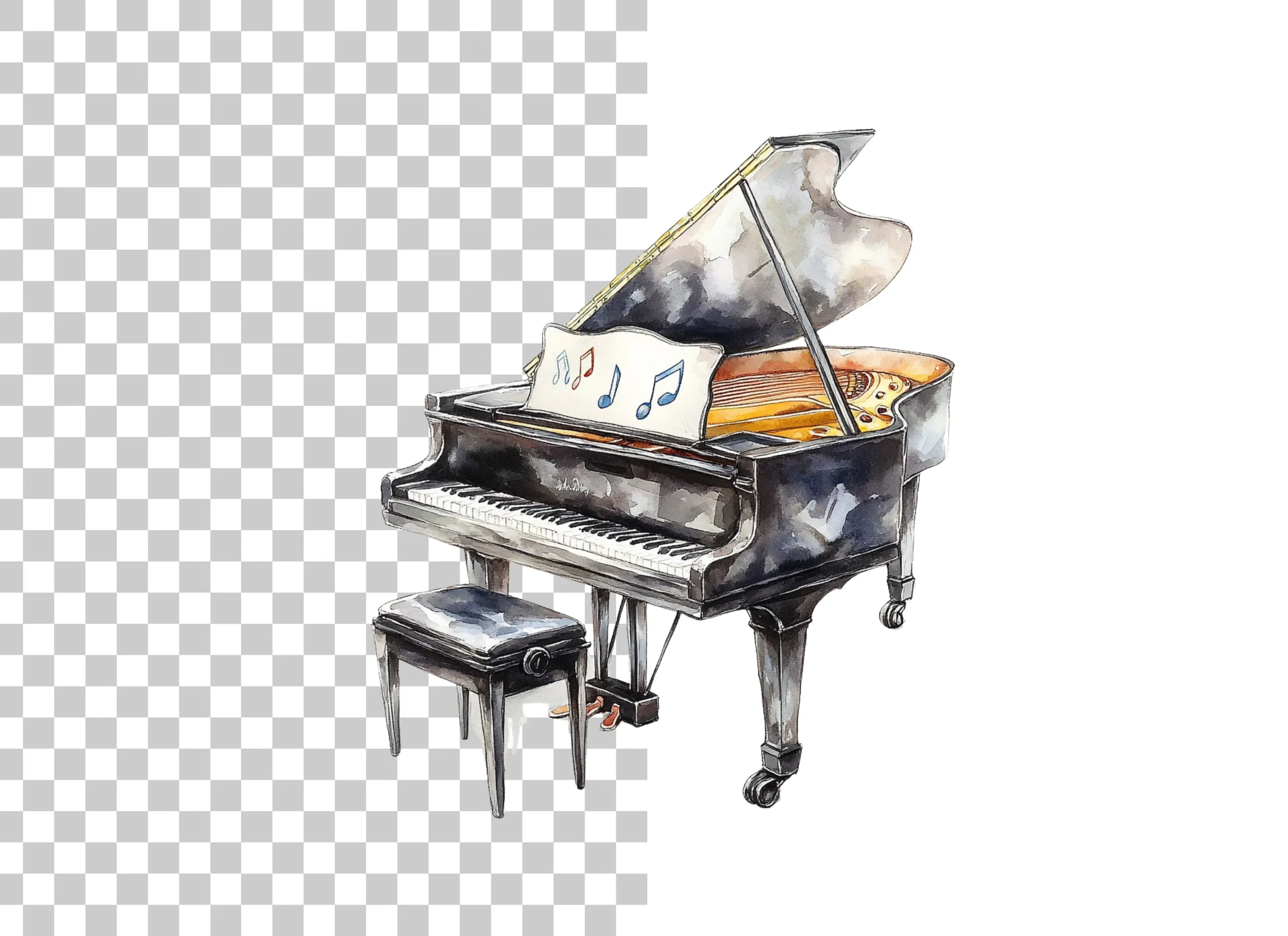 Grand Piano Clipart Bundle
