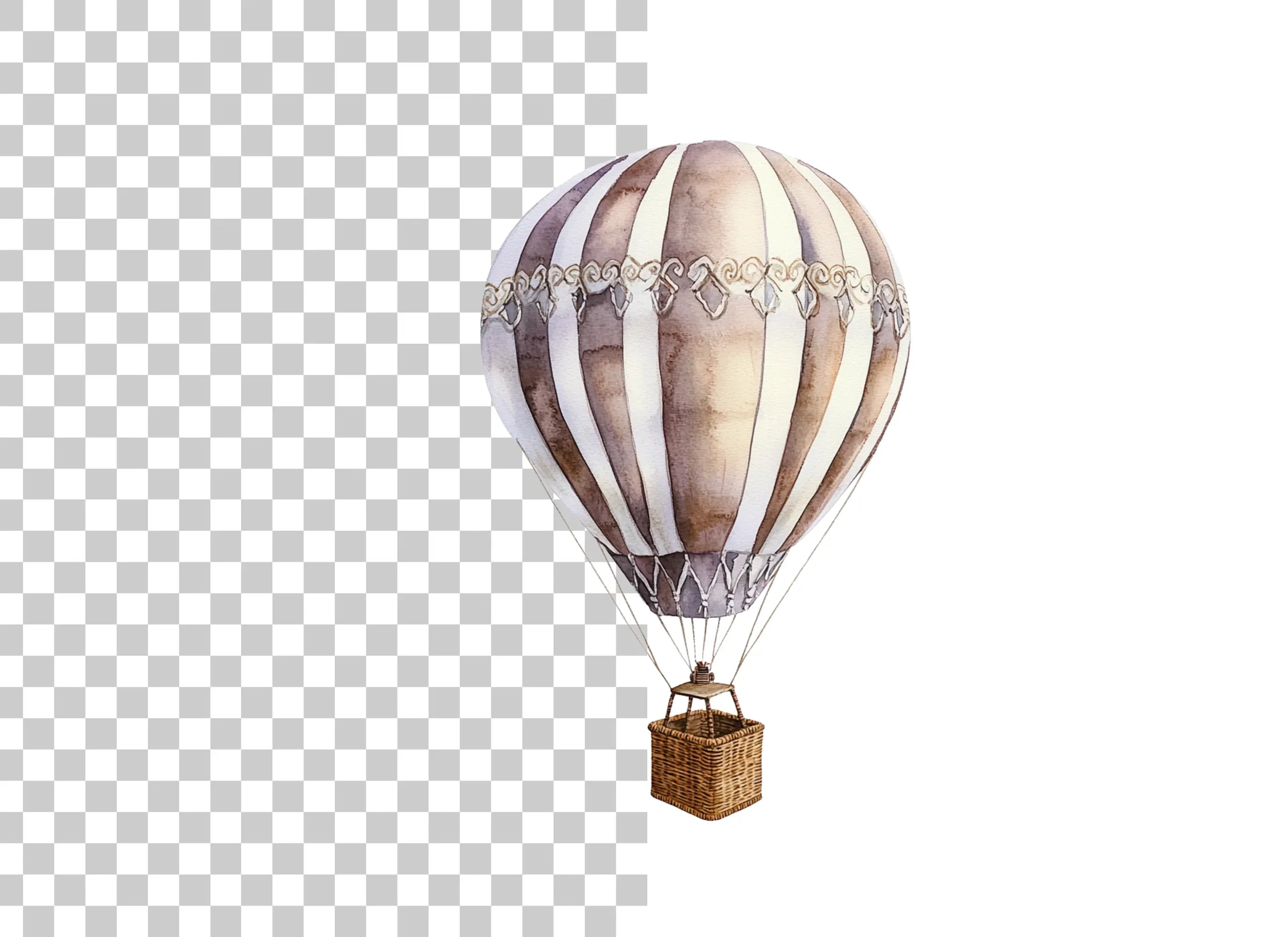 Elegant Hot Air Balloon Clipart Bundle