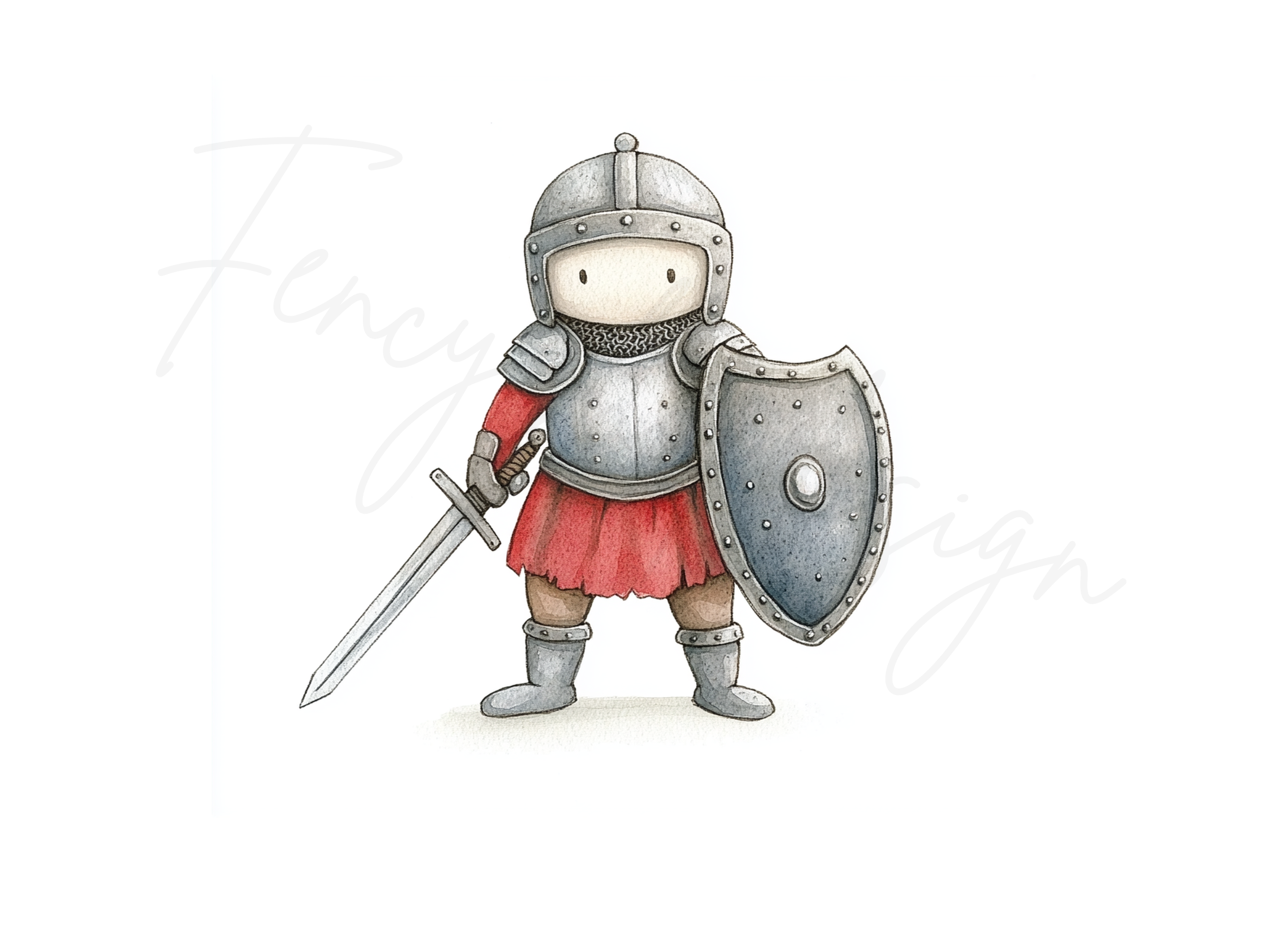 Medieval Knights with Swords and Shields Clipart Bundle
