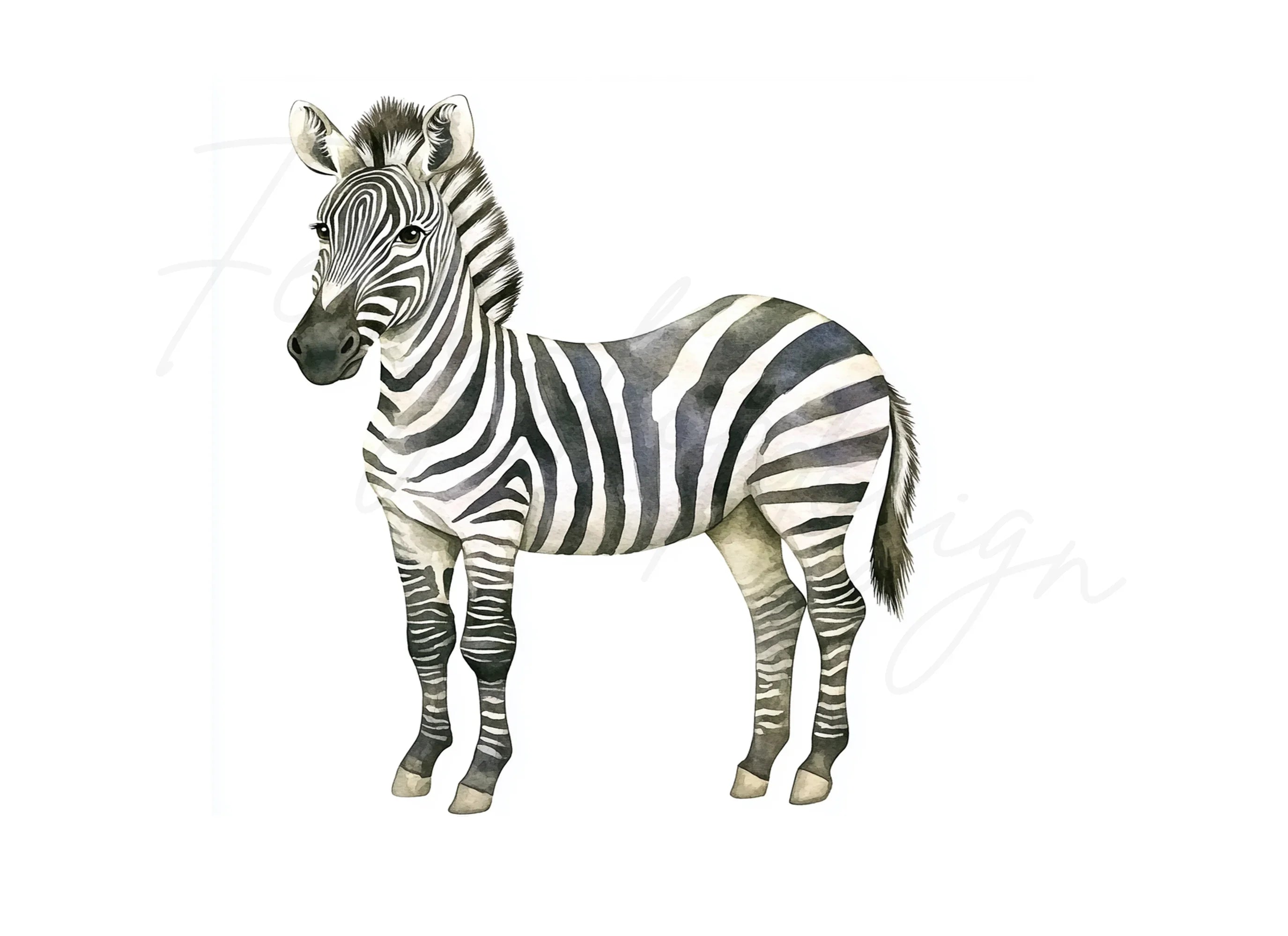 Zebra Illustration Clipart Bundle