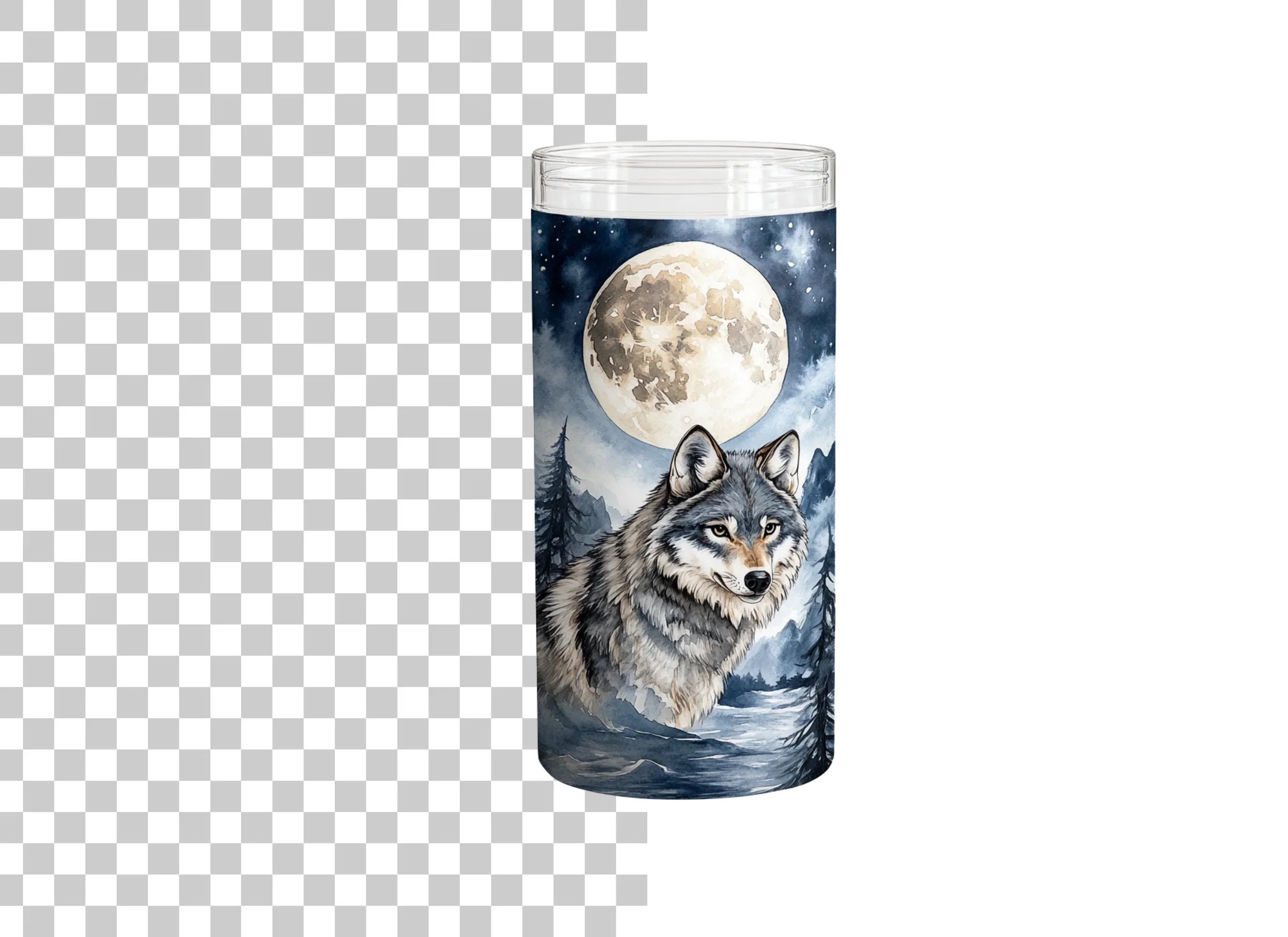 Mystical Wolf Moon Tumbler Clipart Bundle