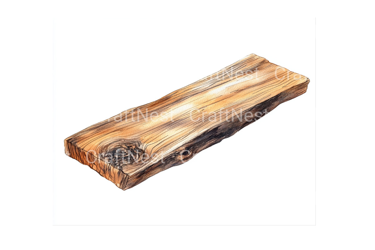 Natural Wood Blocks Essentials Clipart Bundle