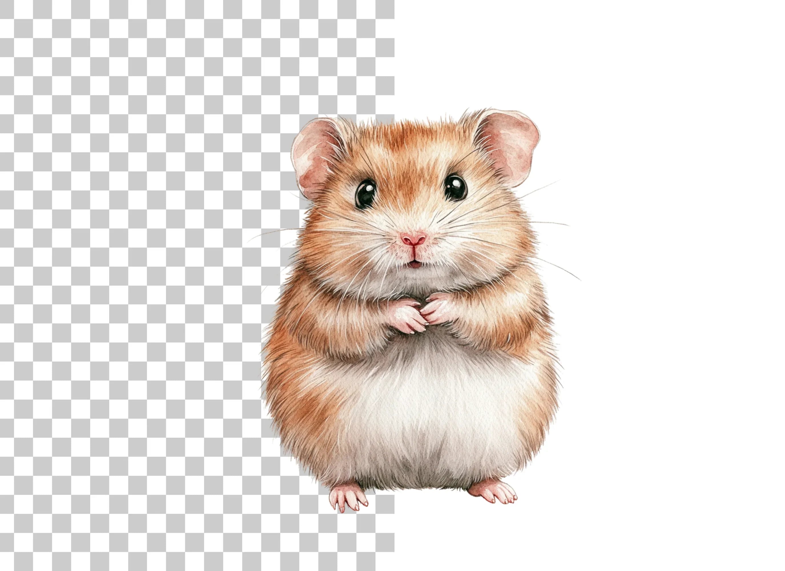 Cute Fluffy Hamster Clipart Bundle