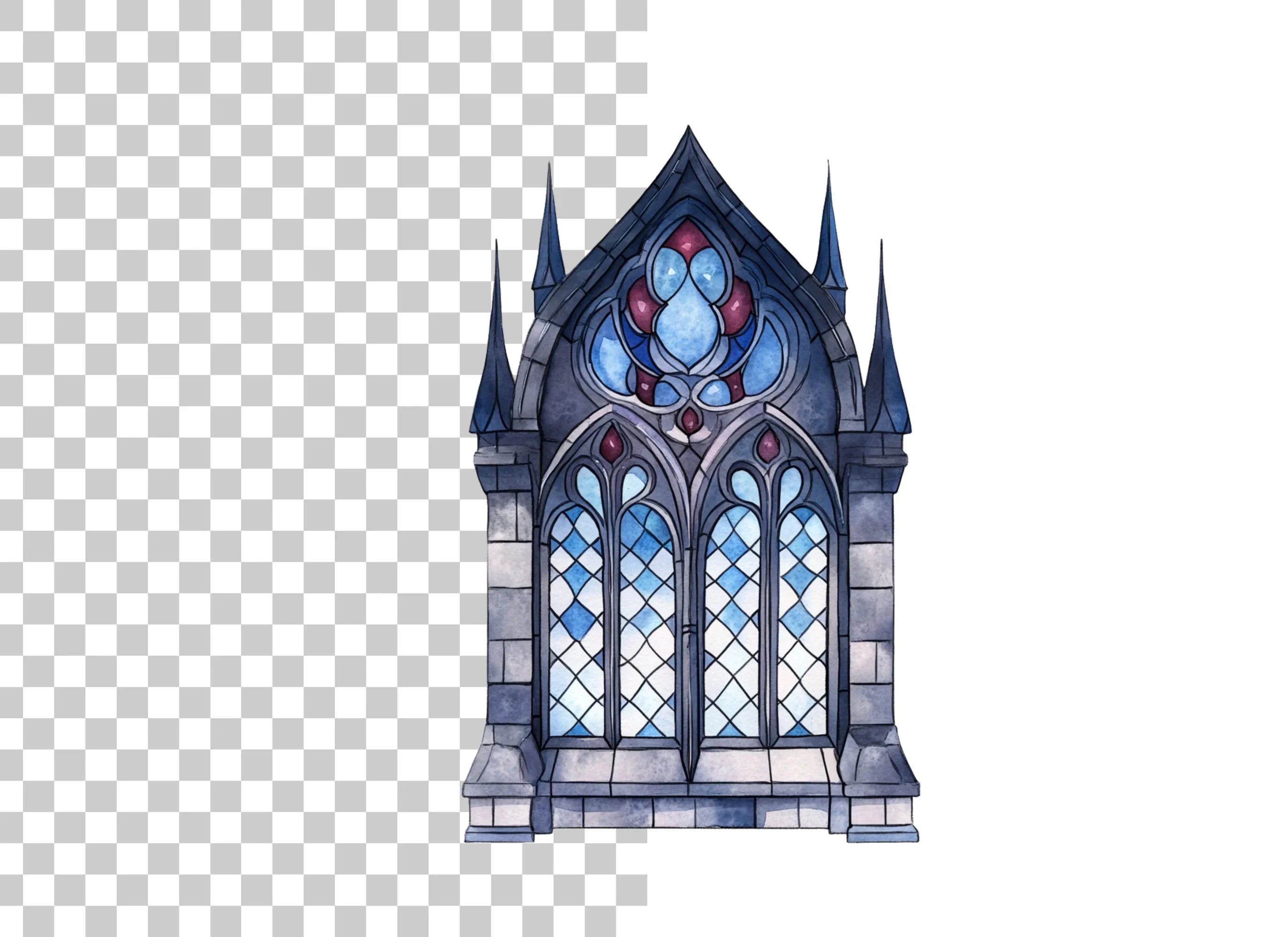 Gothic Stained Glass Window Clipart Bundle