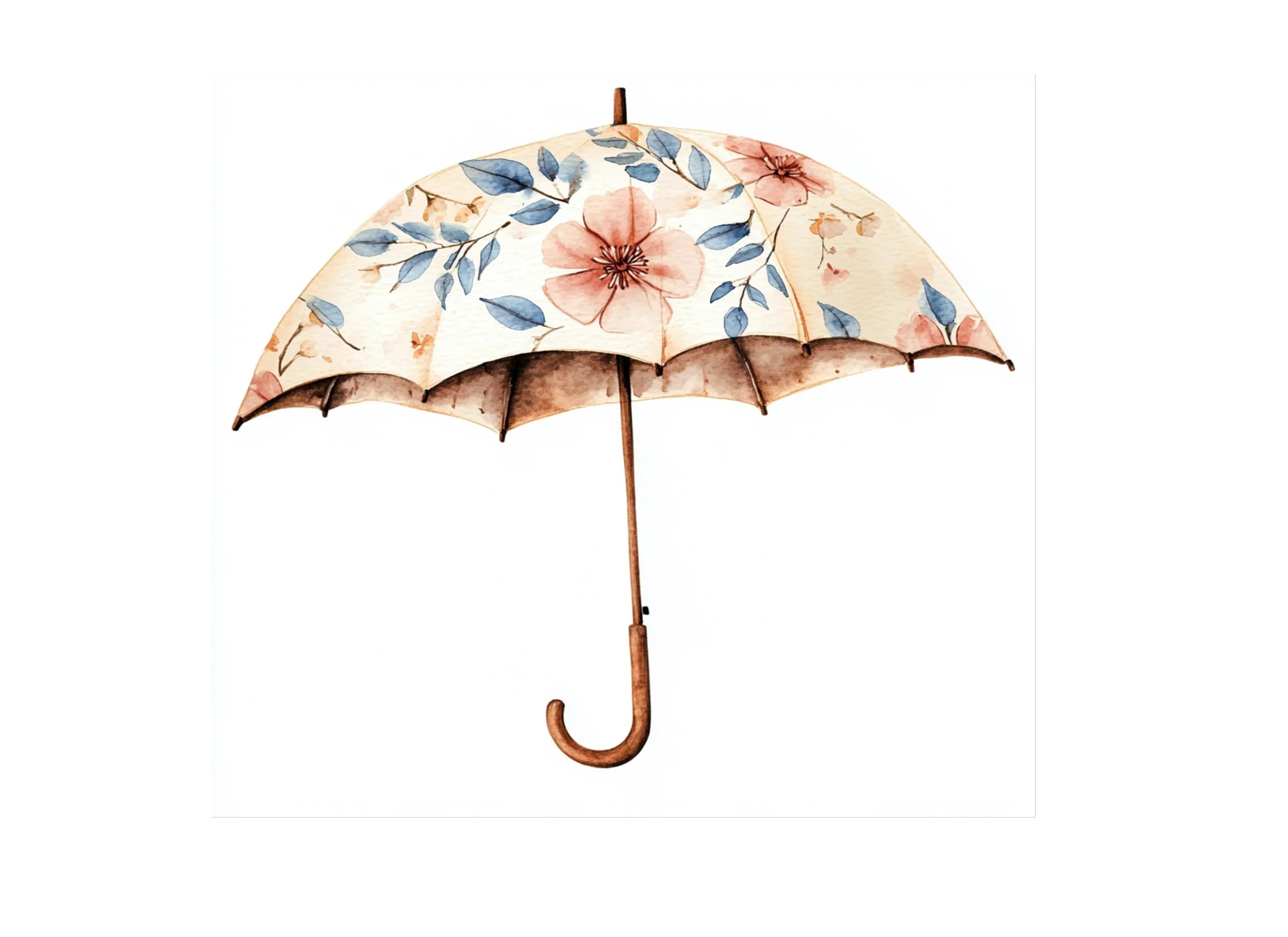Floral Umbrellas Clipart Bundle