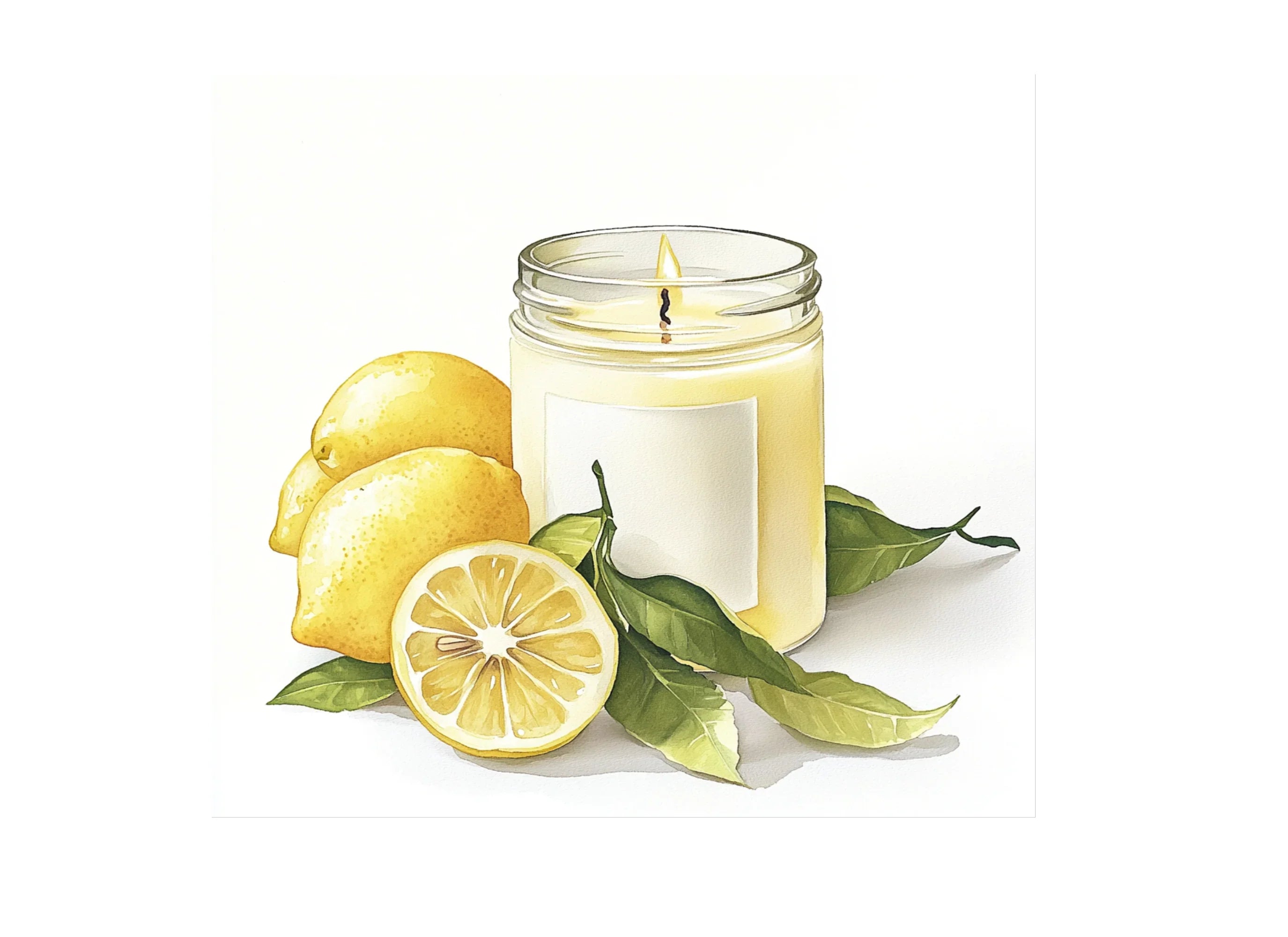 Lemon Scented Candle Clipart Bundle