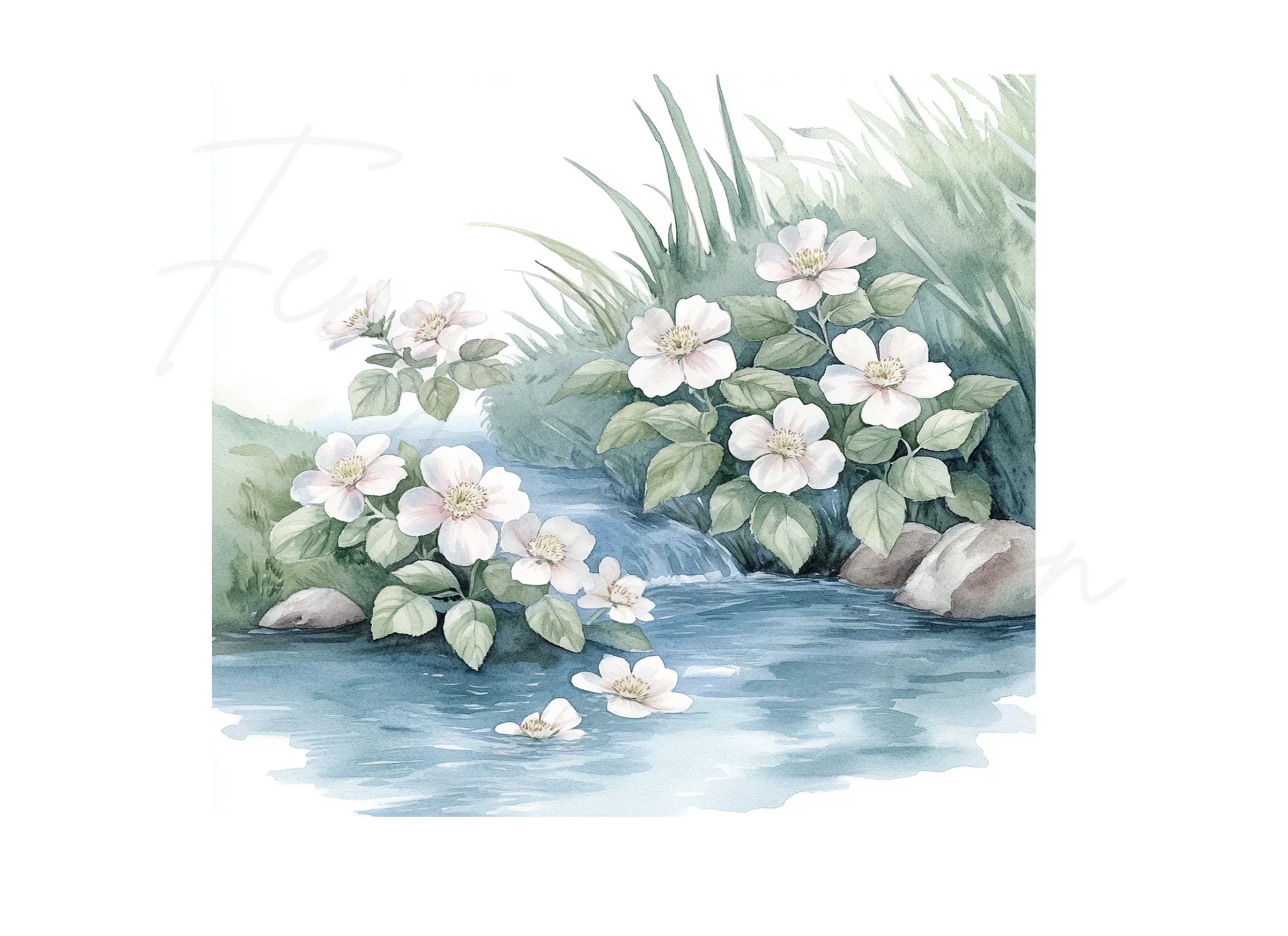 Stream Wildflower Clipart Bundle