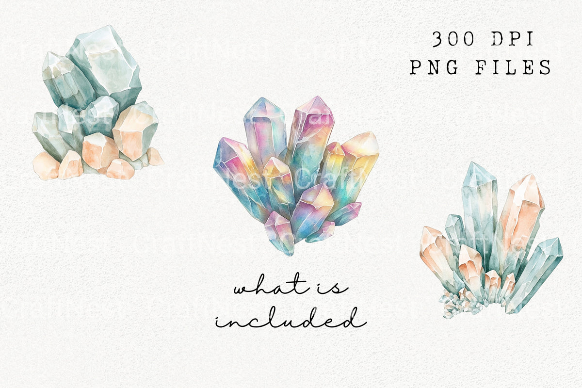 Pastel Crystals Clipart Bundle