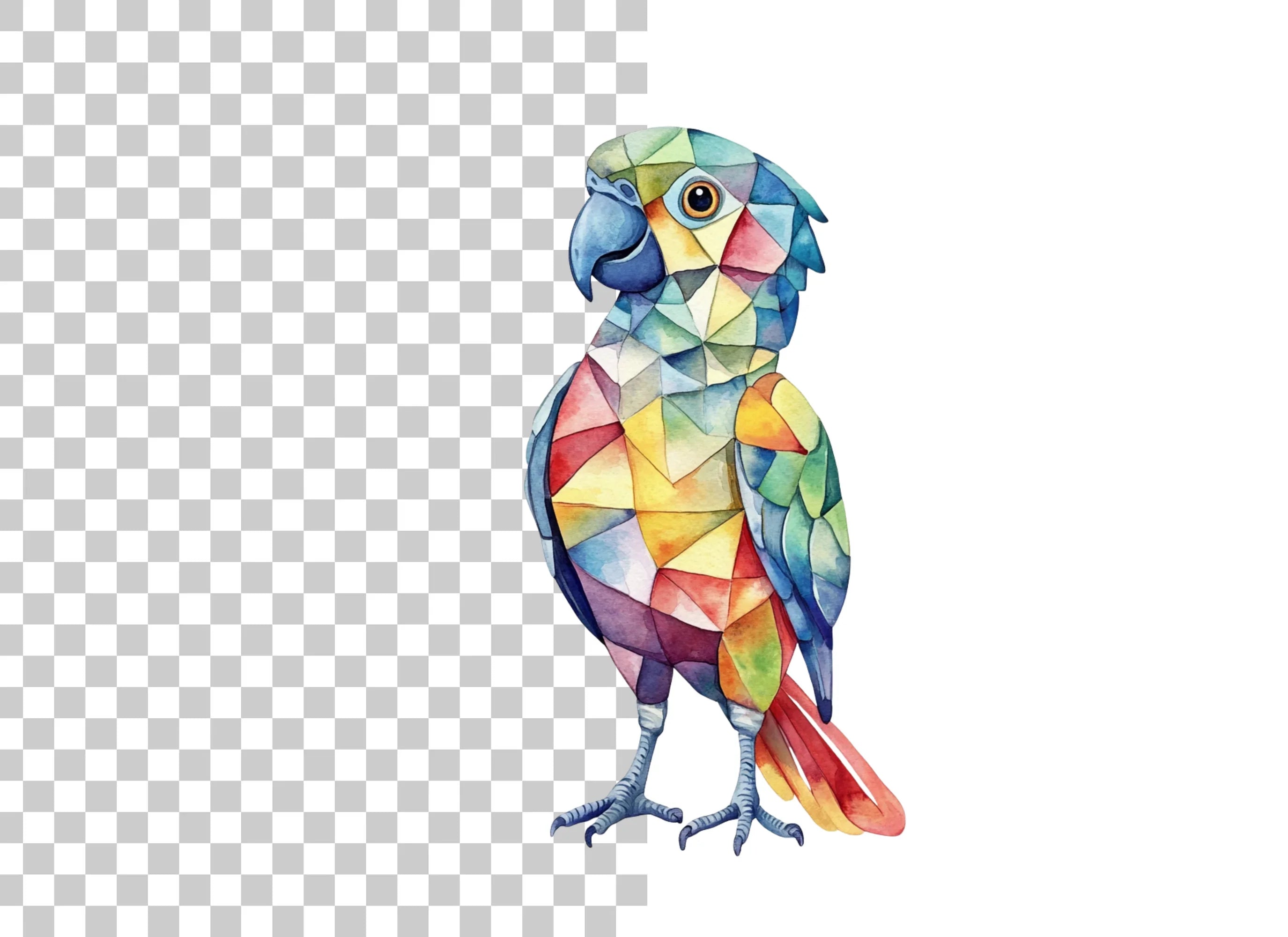 Geometric Parrot Clipart Bundle