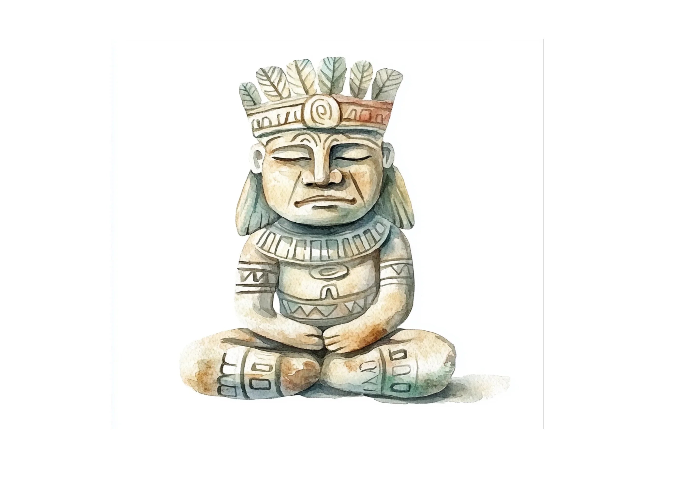 Mayan Civilization Stone Carvings Clipart Bundle