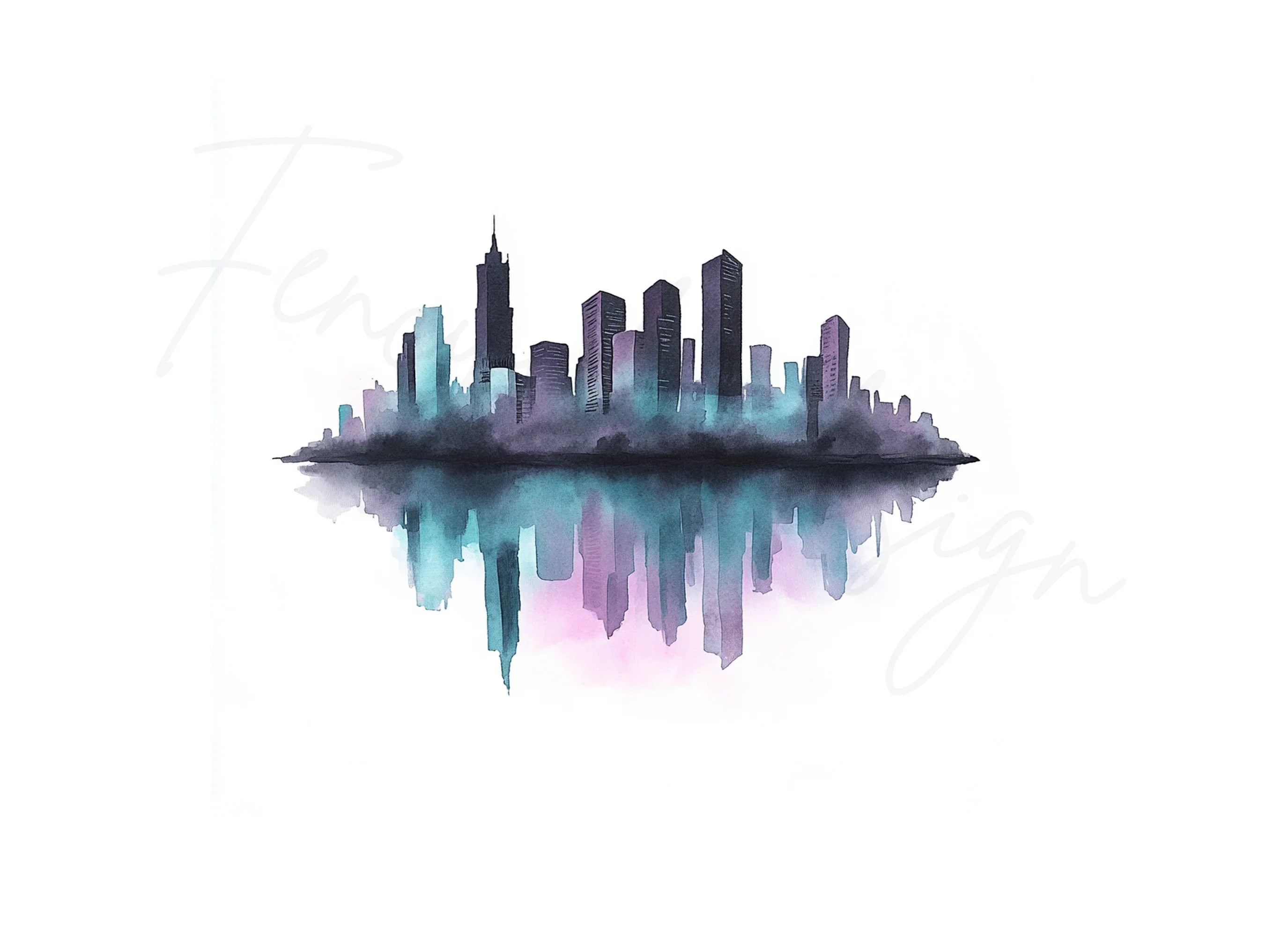 Abstract City Skyline Clipart Bundle