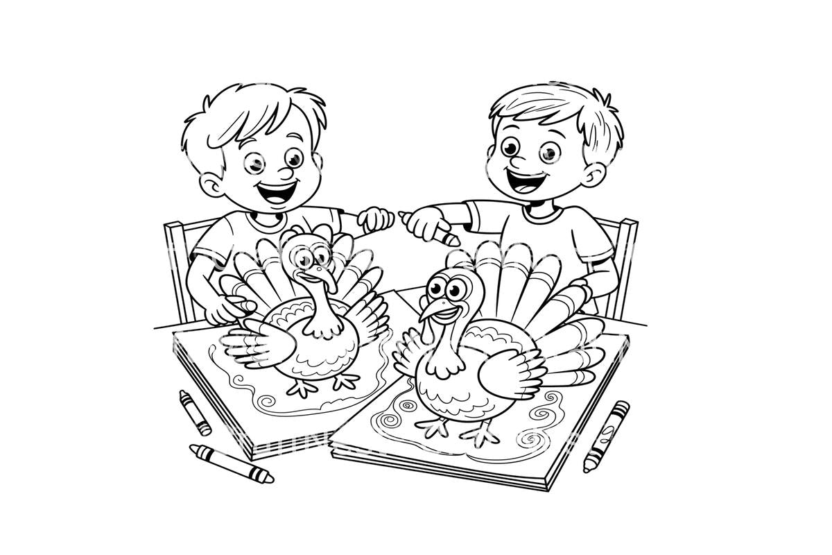 Thanksgiving TurkeyFun Coloring Books
