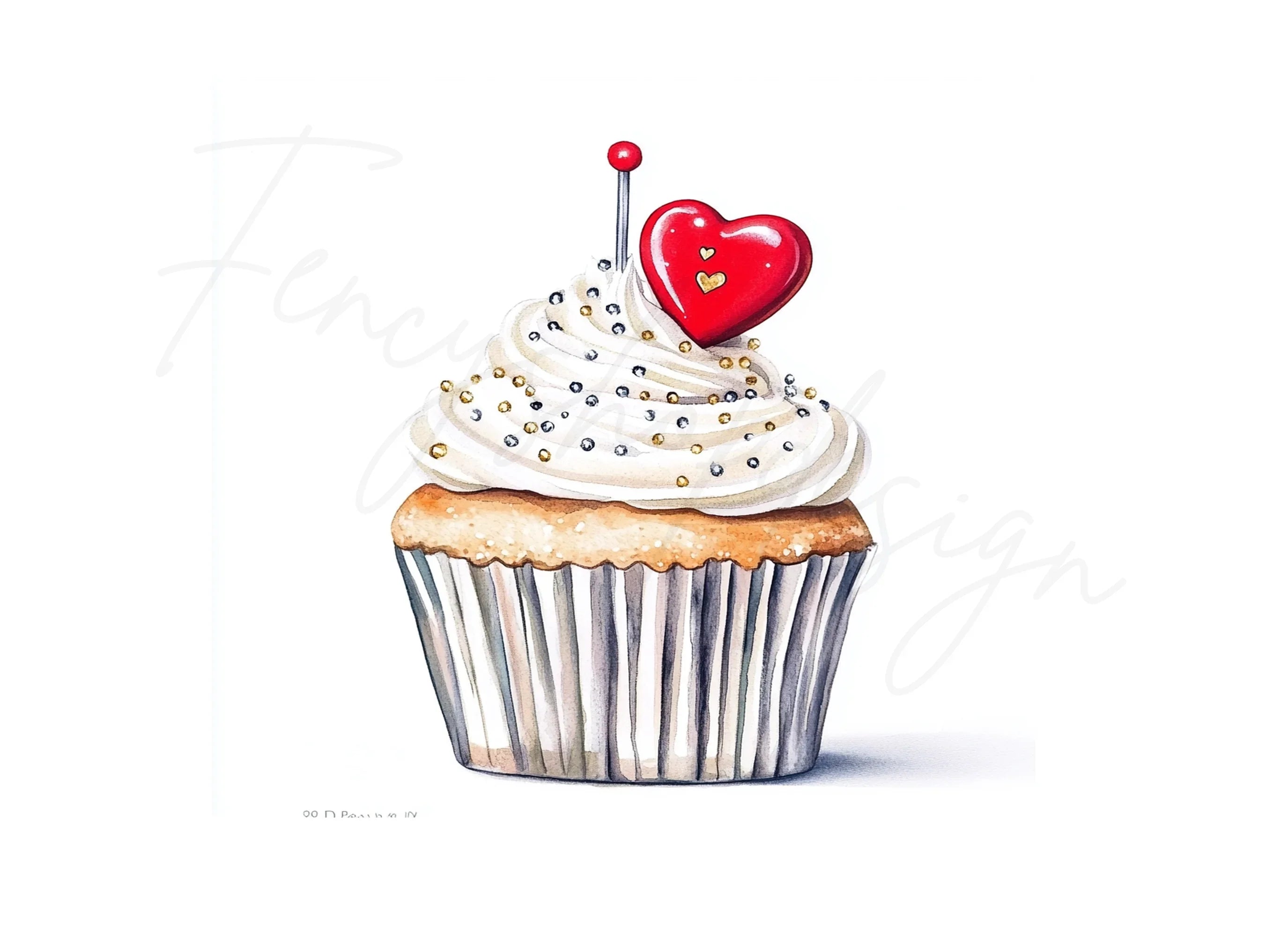 Valentine's Day Cupcake Clipart Bundle