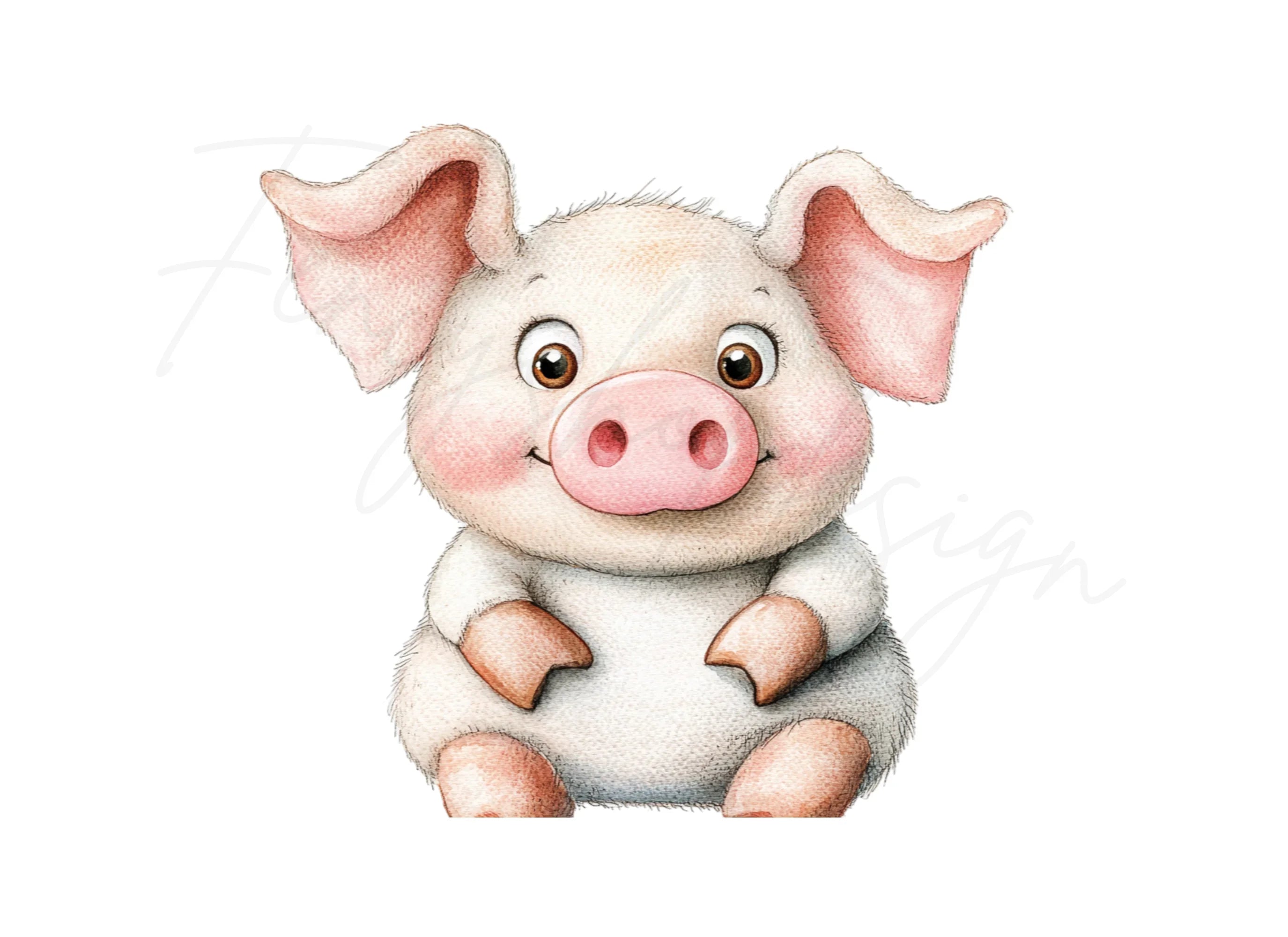 Charming Baby Pig Duo Clipart Bundle