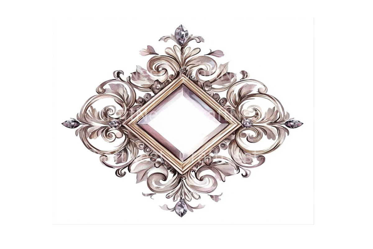 Ornate Frames Wreaths Designs Clipart Bundle