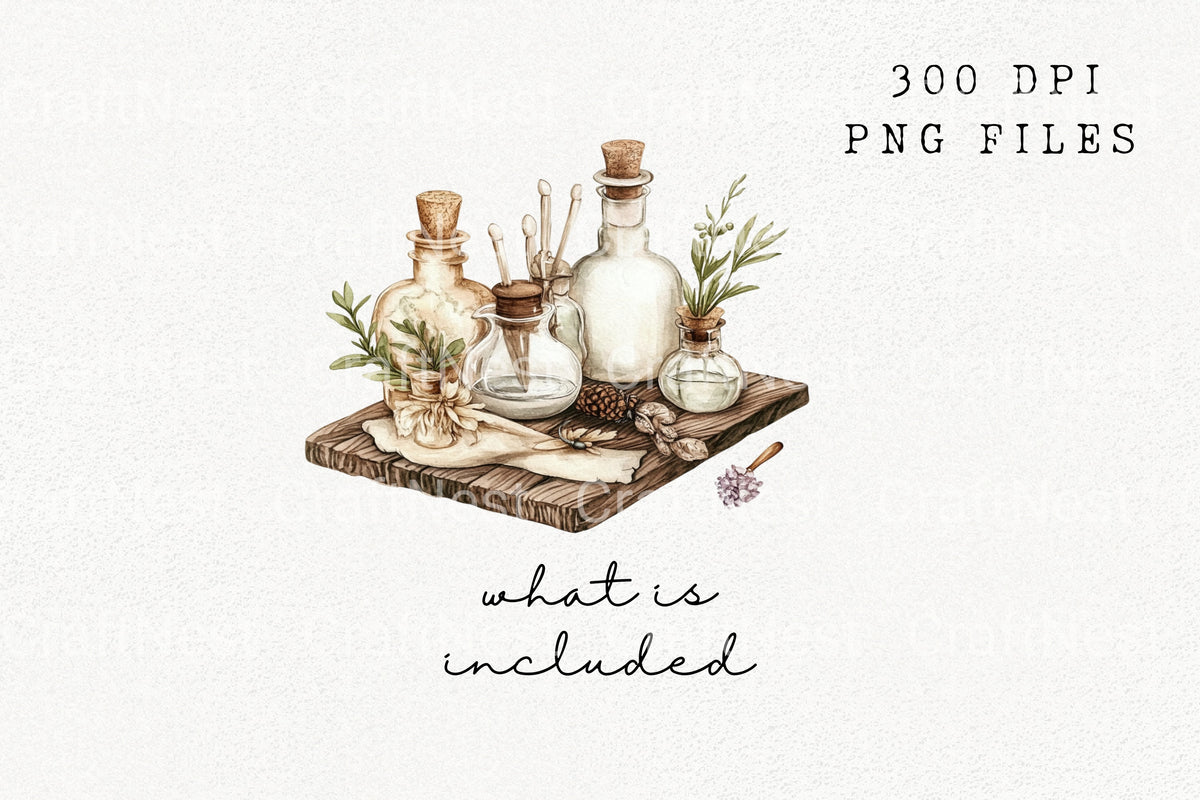 Natural Essential Oils Clipart Bundle