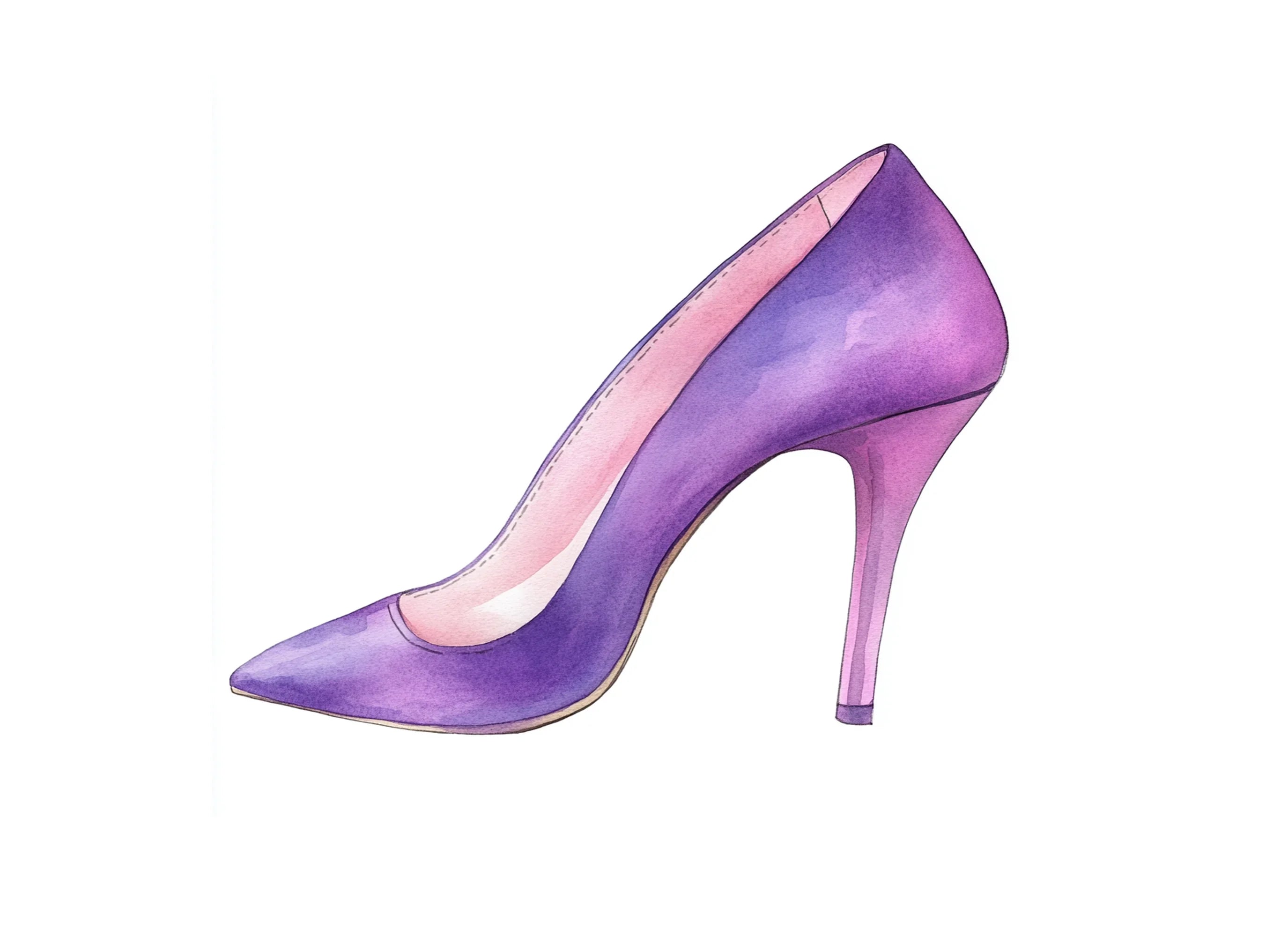 Elegant Purple High Heels Clipart Bundle