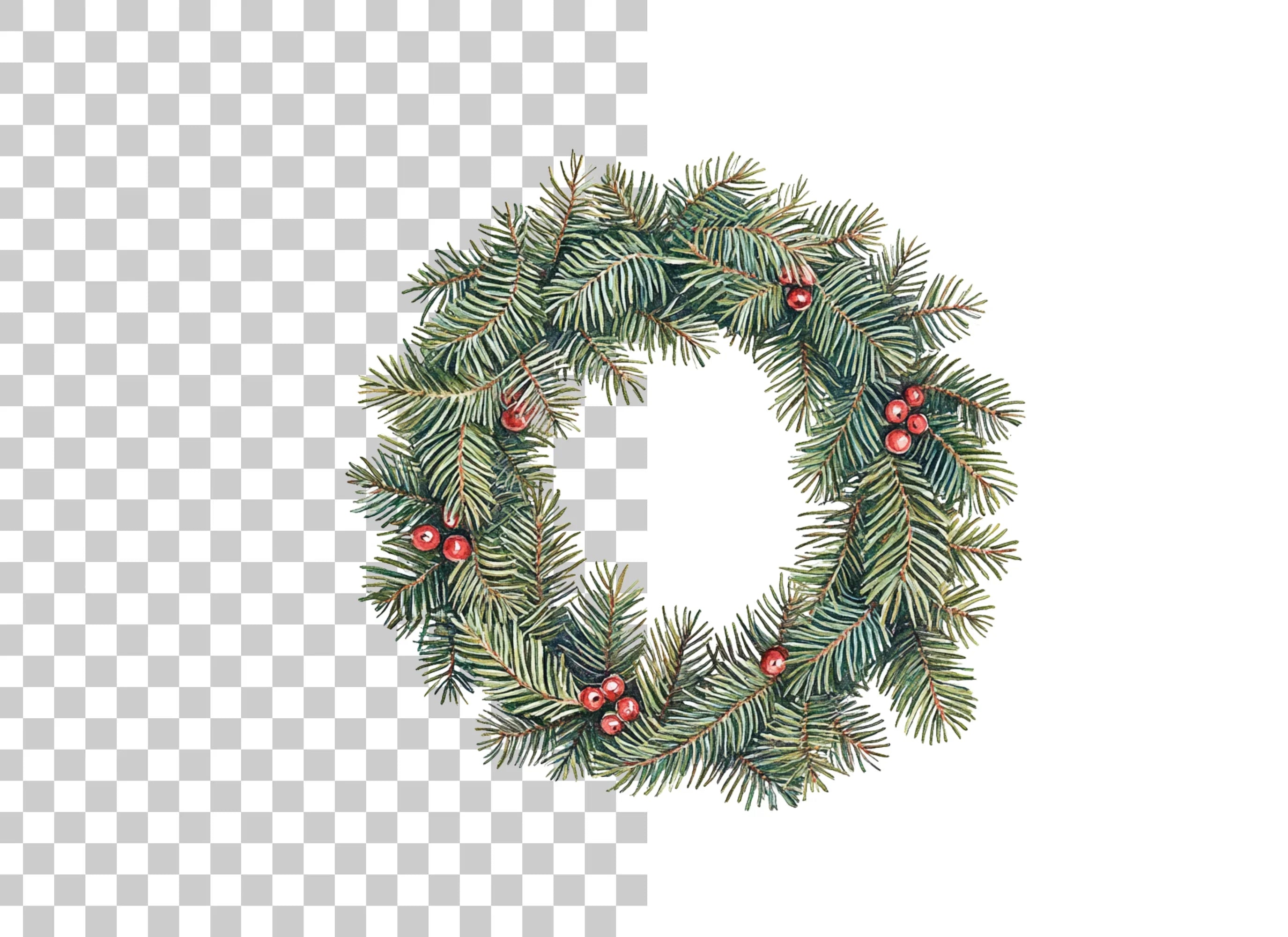 Christmas Wreaths Clipart Bundle