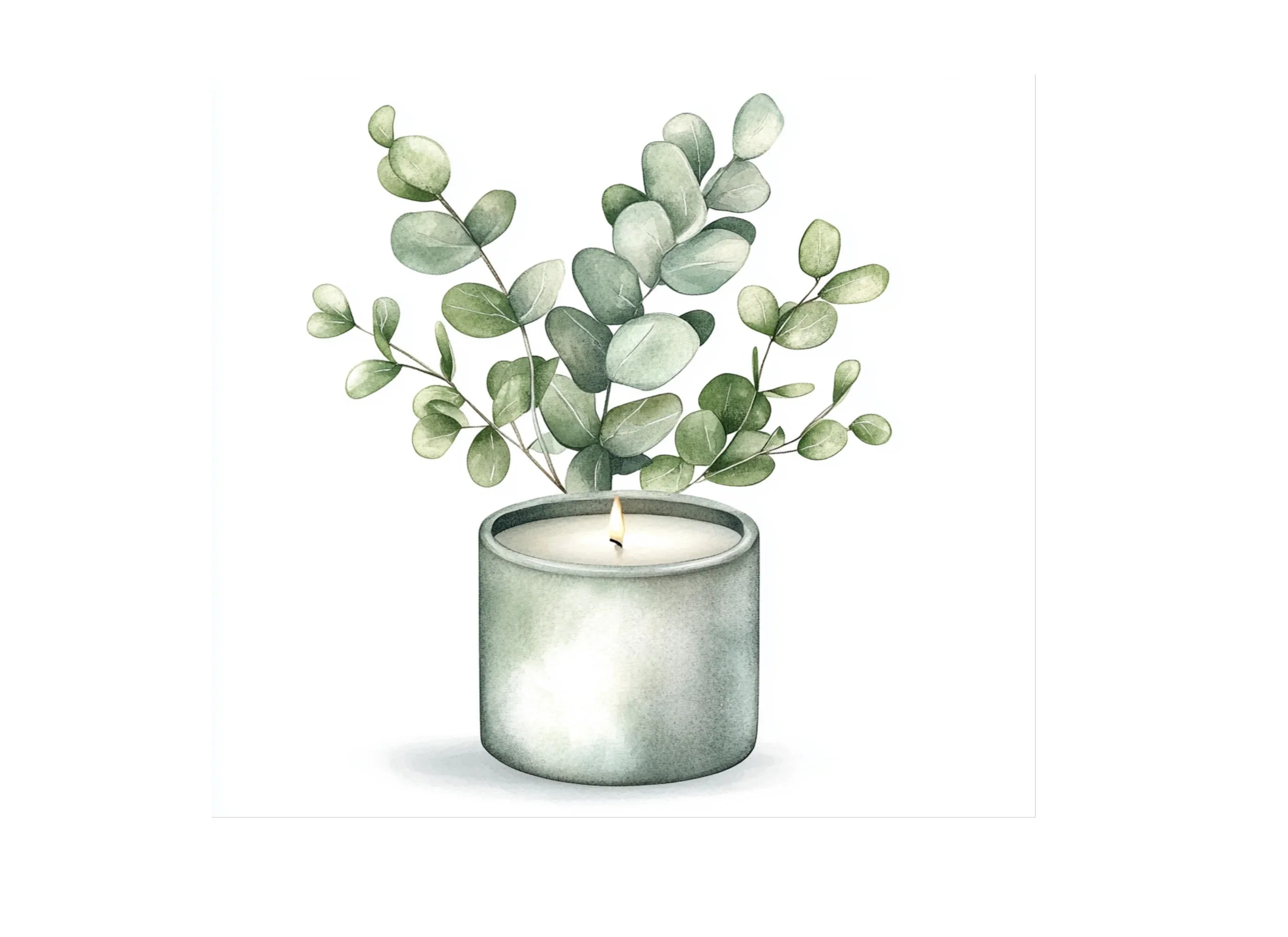Eucalyptus Candle Clipart Bundle
