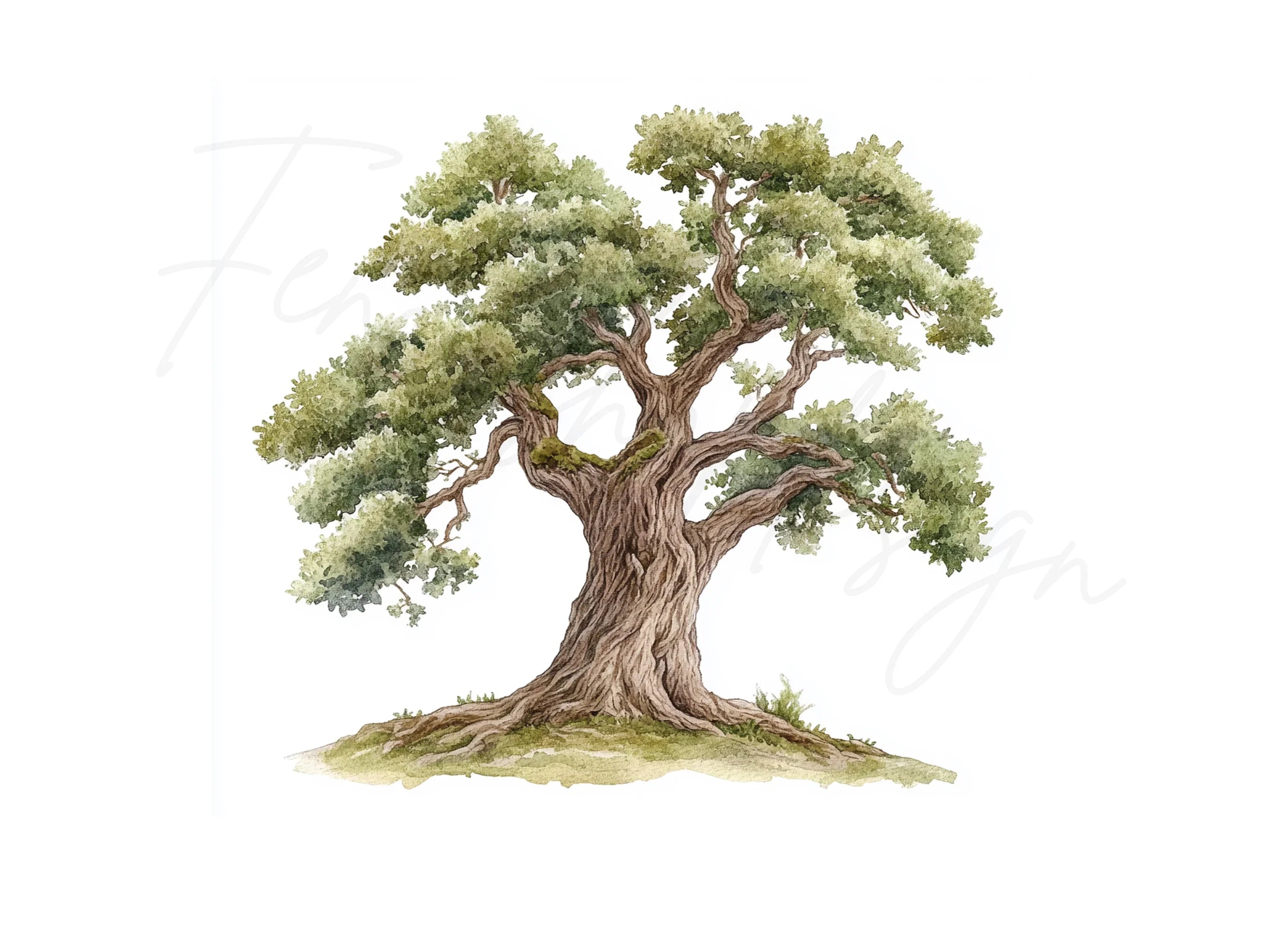 Oak Tree Clipart Bundle