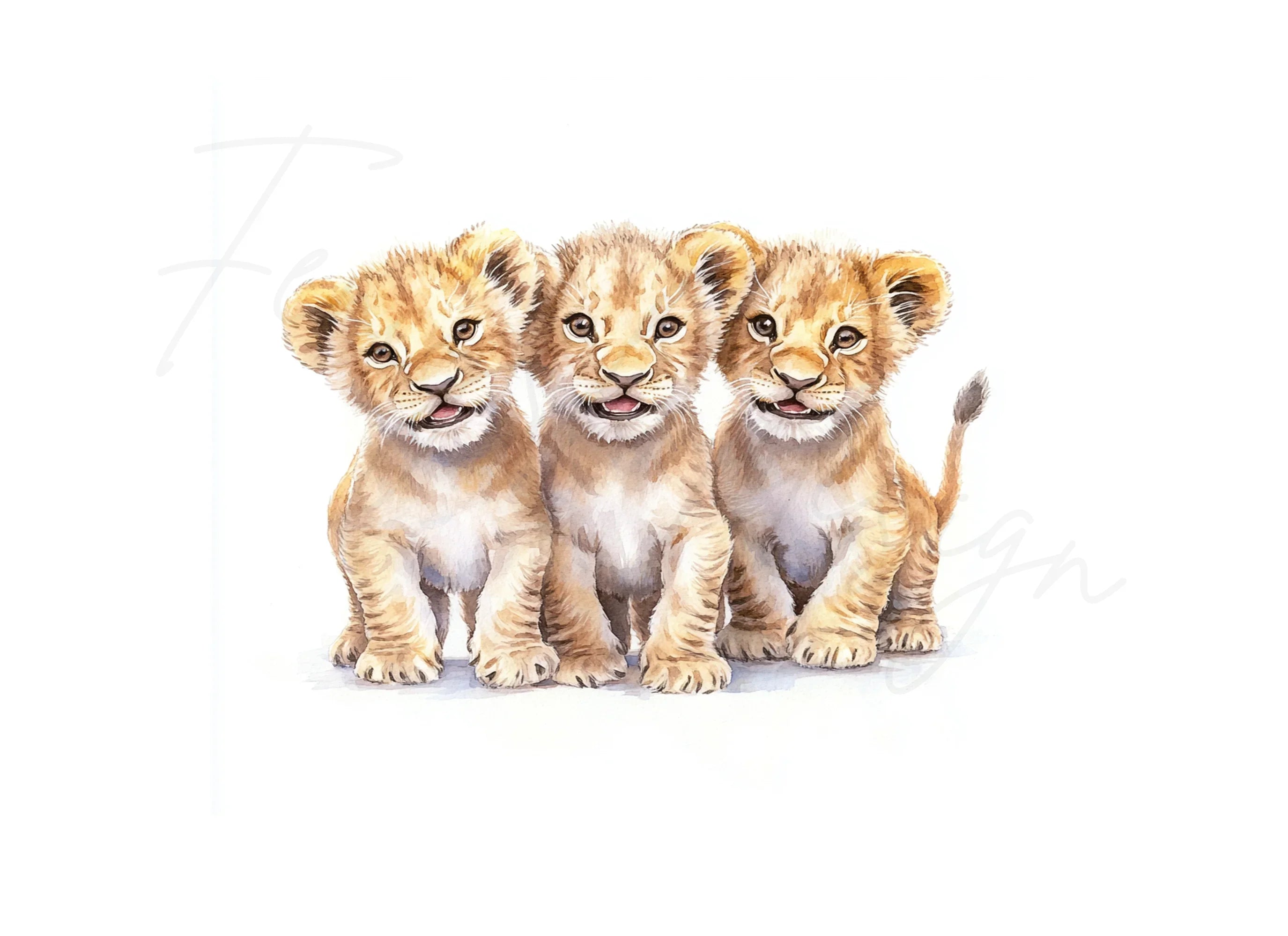 Playful Lion Cub Group Clipart Bundle