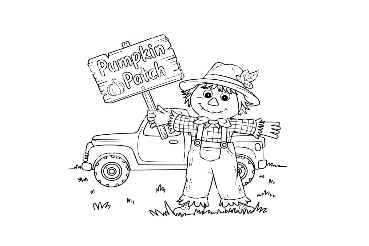 Autumn Pumpkin Patch Truck Coloring Books