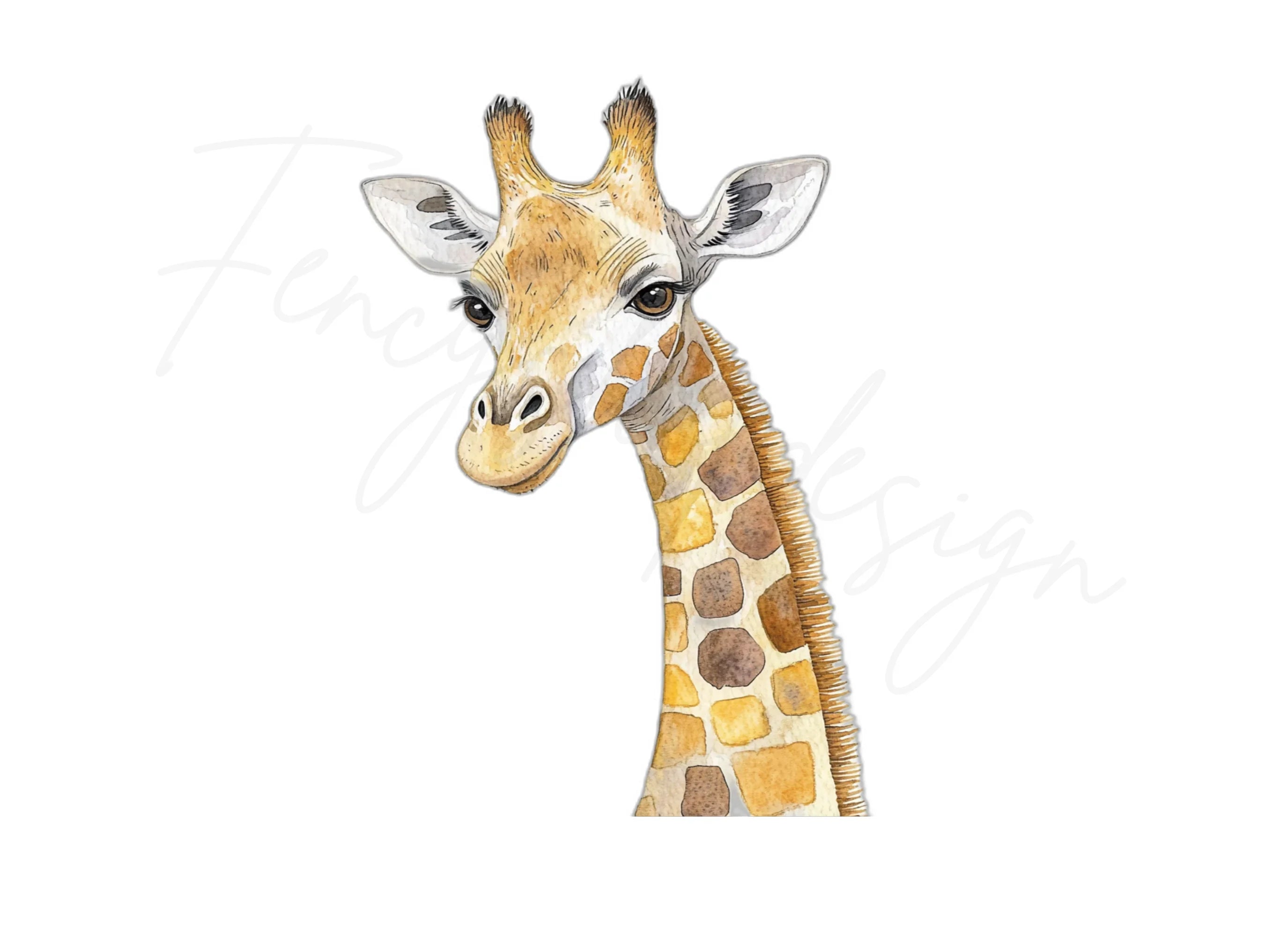 Cute Giraffe Head Clipart Bundle