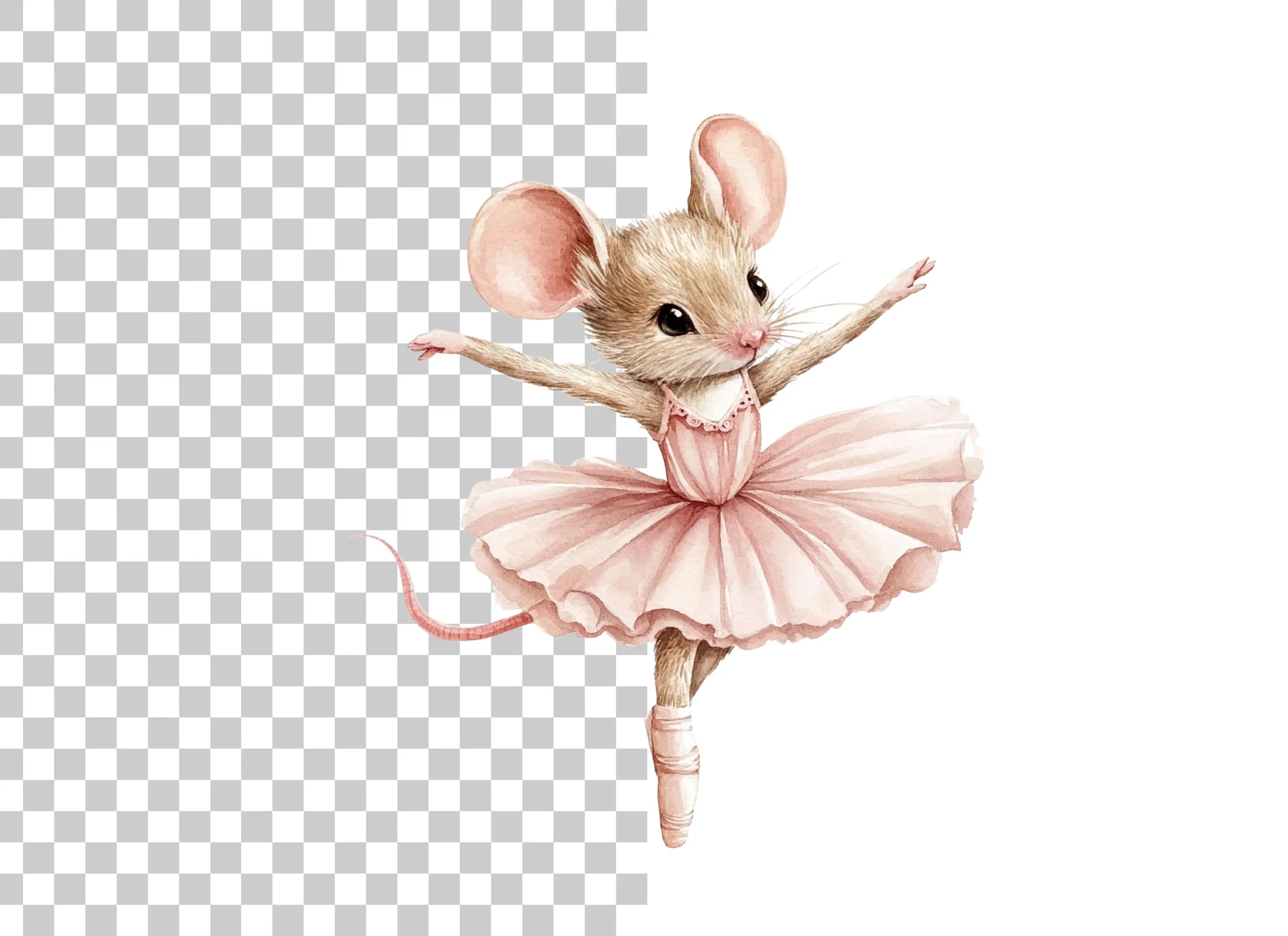 Cute Ballerina Mouse Clipart Bundle