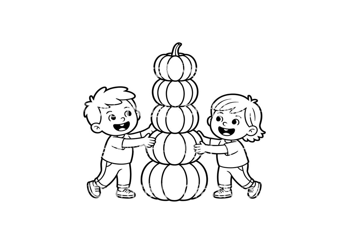 Kids Stacking PumpkinsFun Coloring Books