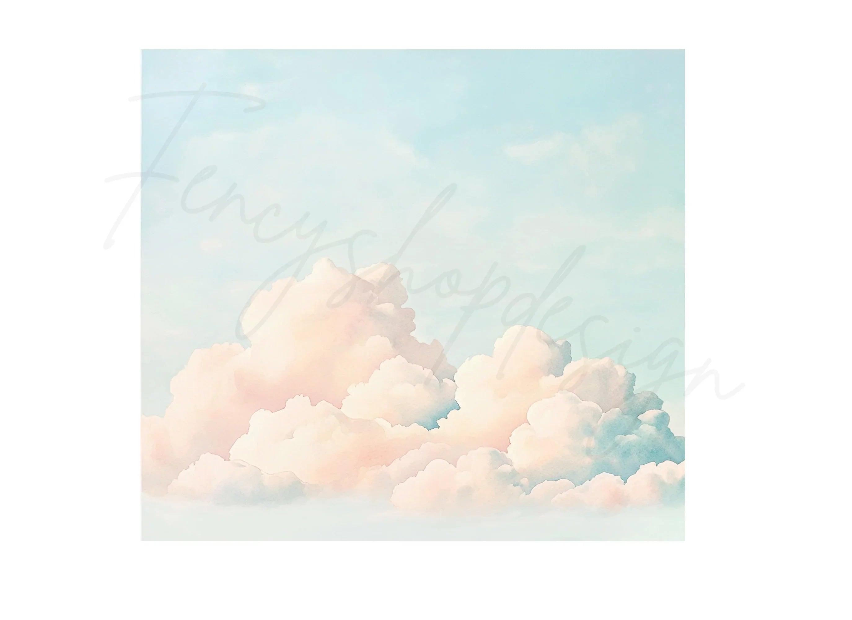 Dreamy Pastel Cloudscapes Clipart Bundle