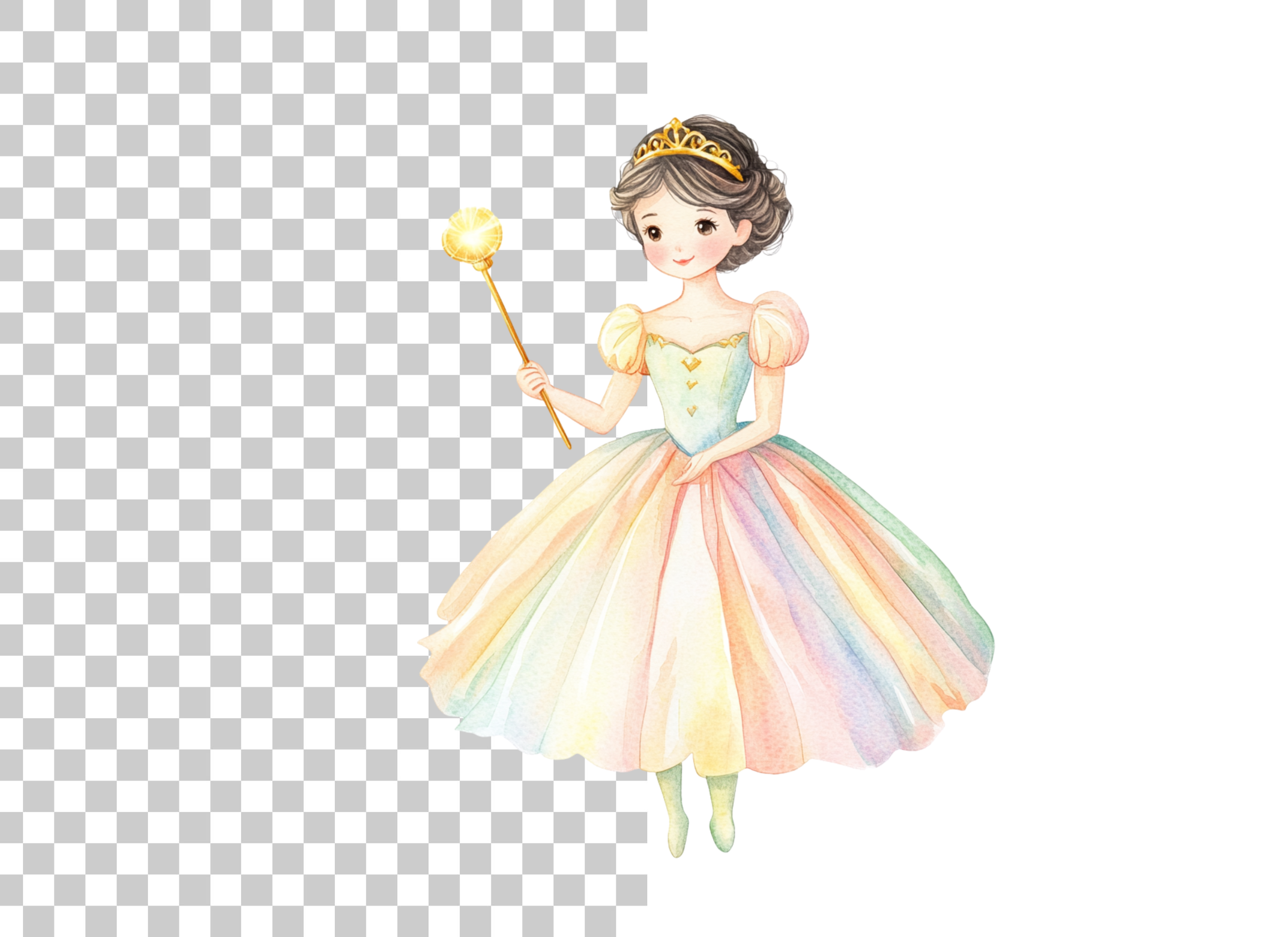 Cute Princess Magic Wand Clipart Bundle
