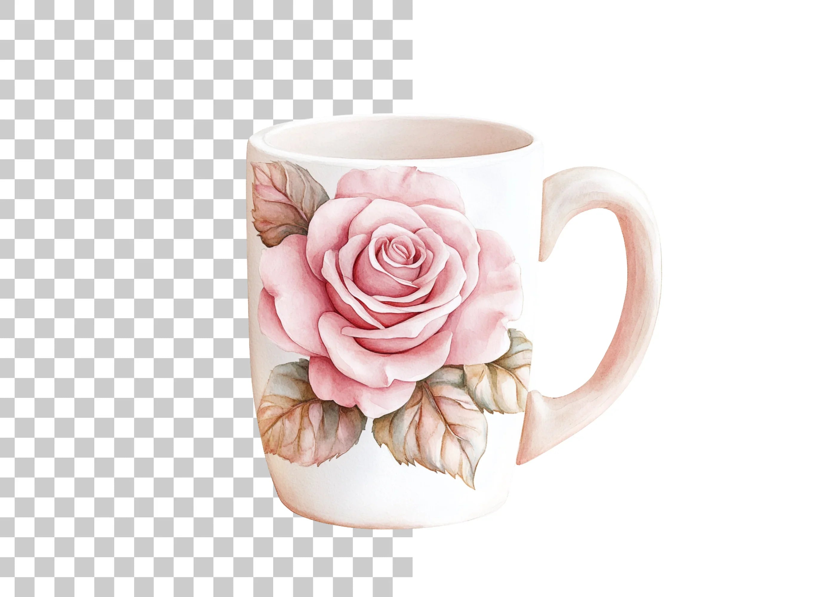 Elegant Pink Rose Clipart Bundle