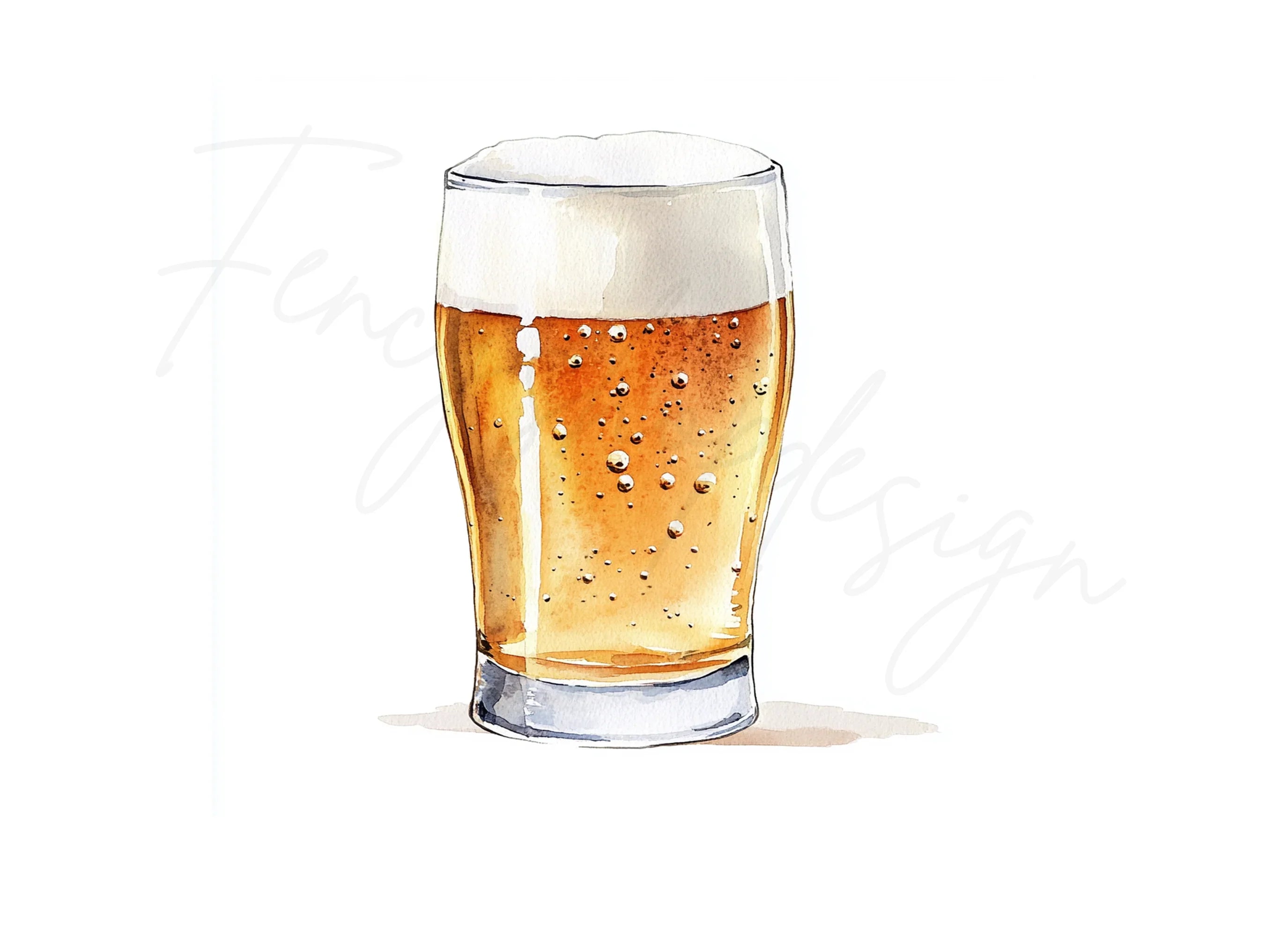 Golden Beer Glasses Clipart Bundle