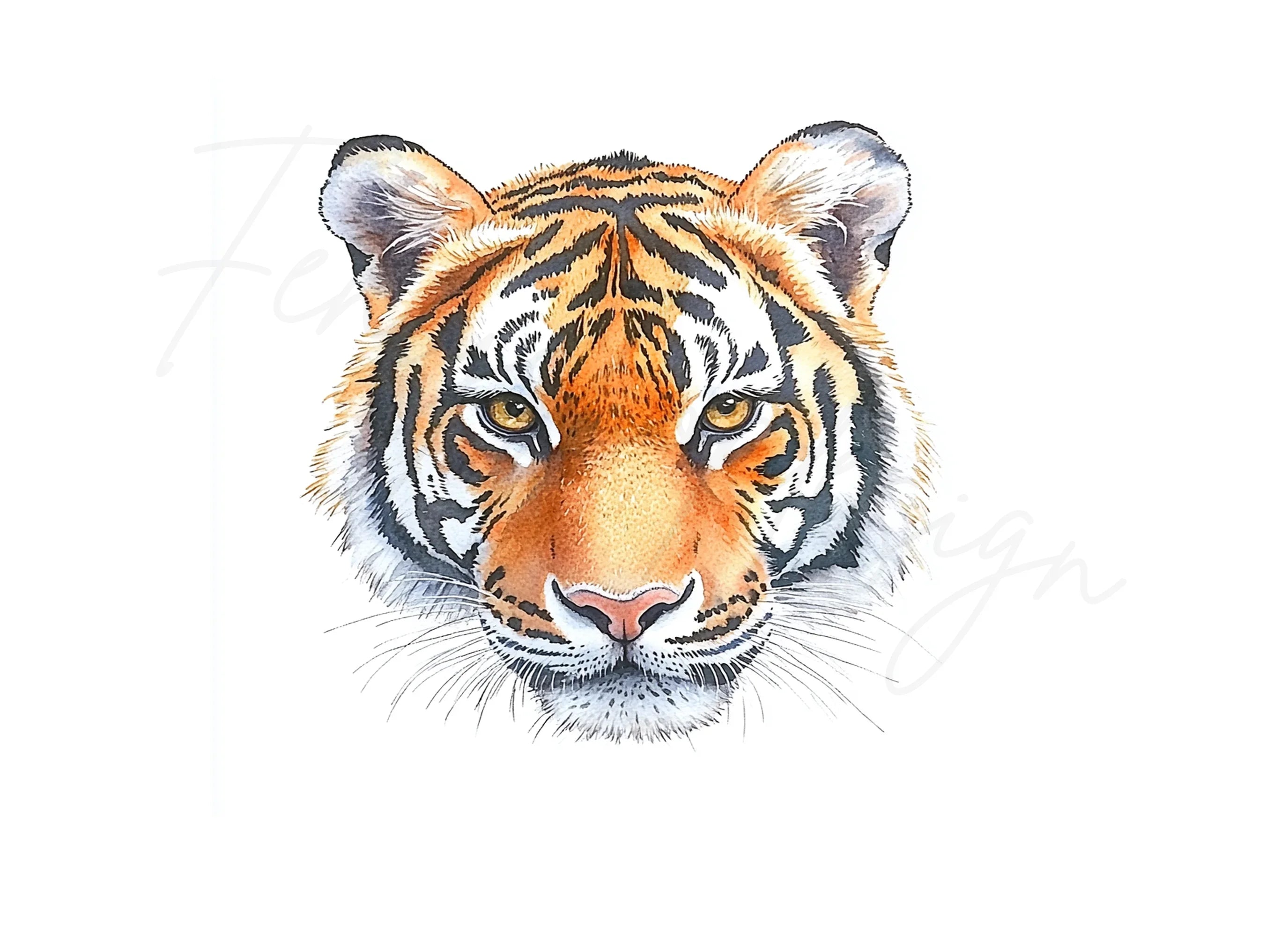 Fierce Tiger Head Clipart Bundle