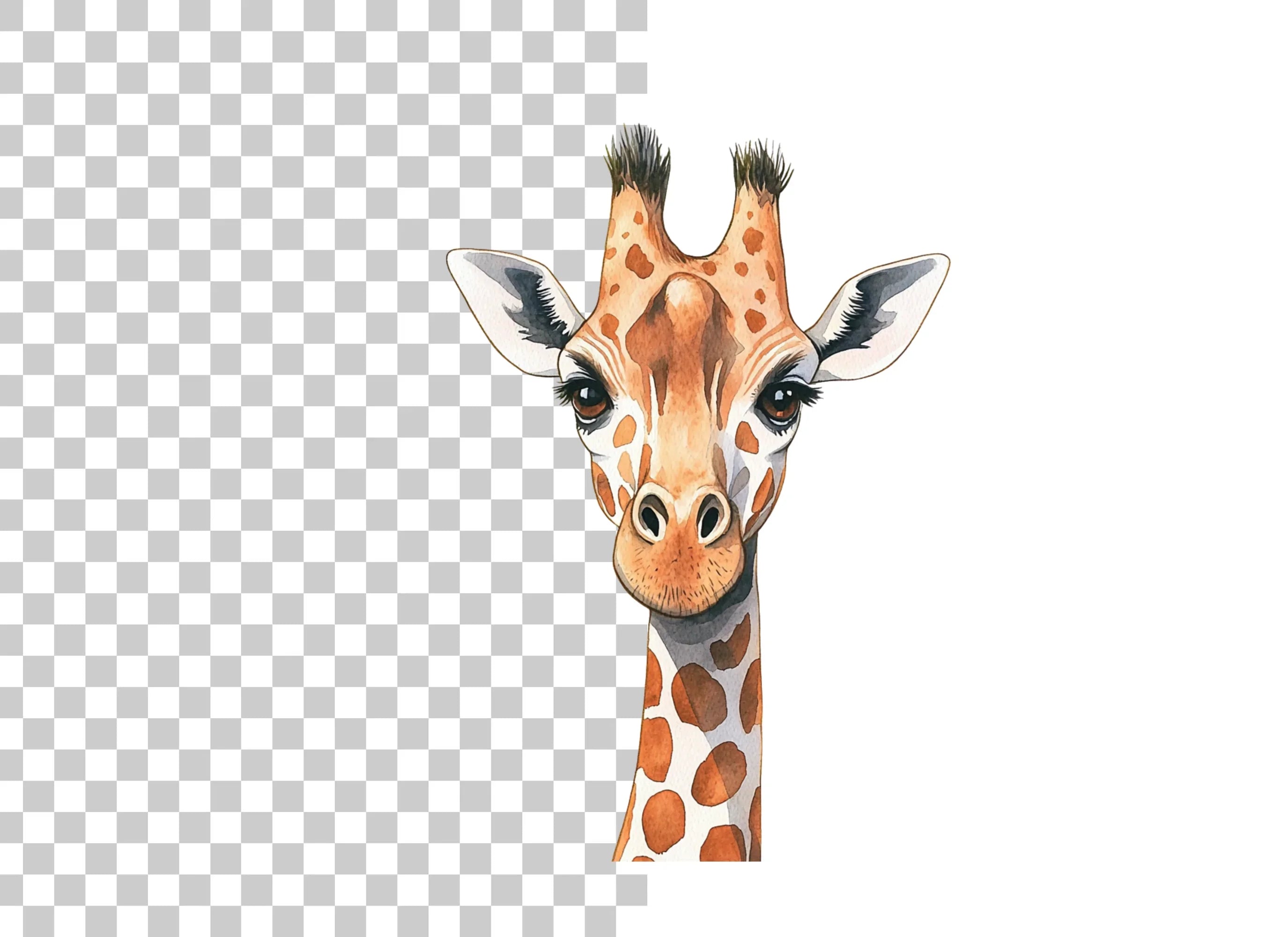 Charming Giraffe Head Clipart Bundle