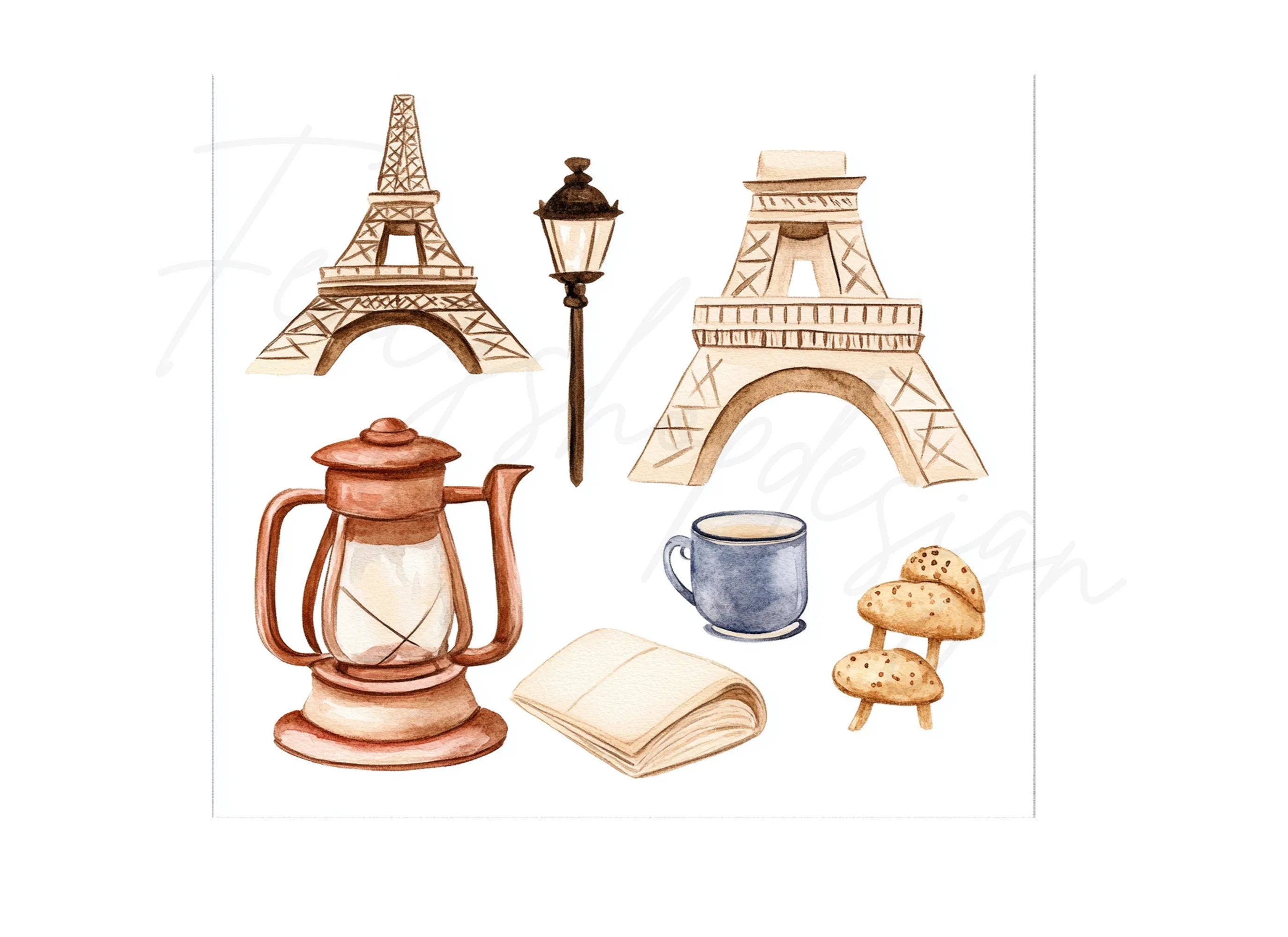 Parisian Elements Clipart Bundle