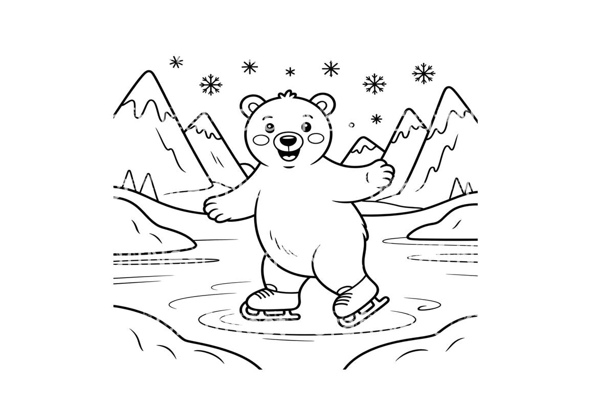Polar Bear Ice Skating Coloring Books