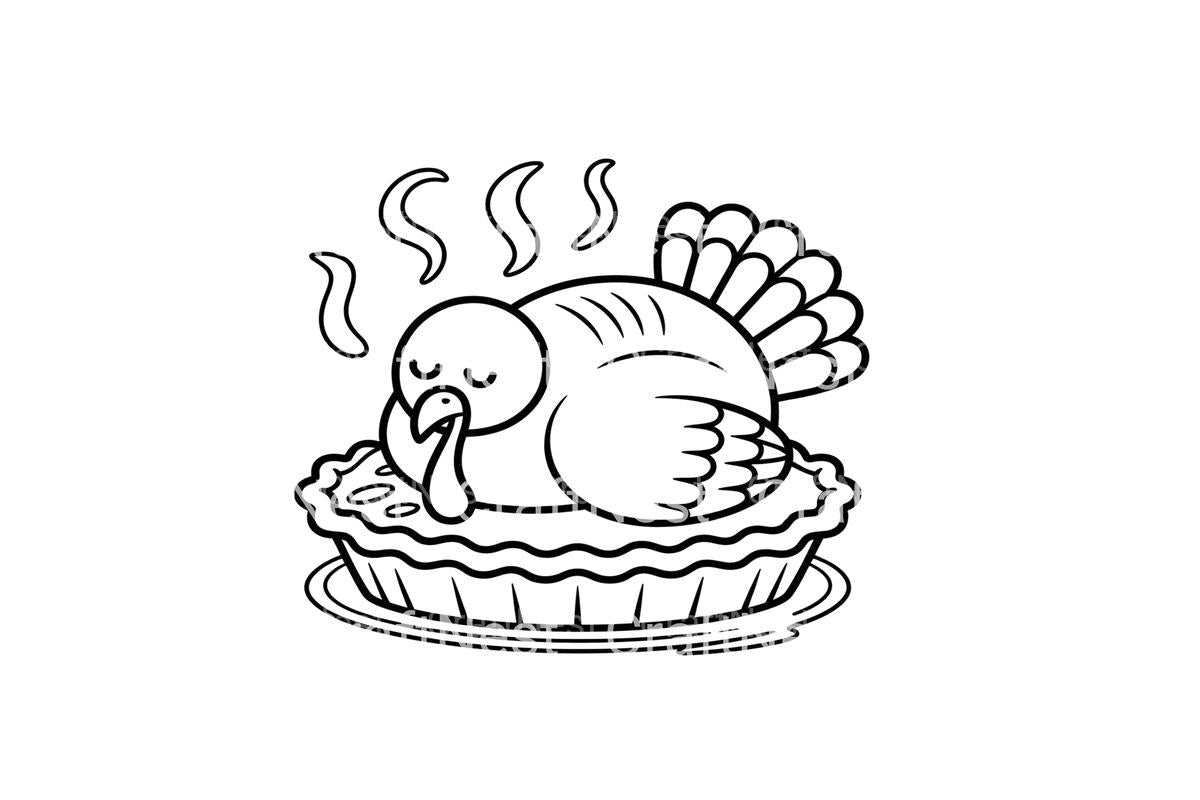 Thanksgiving Turkey Pie Coloring Books