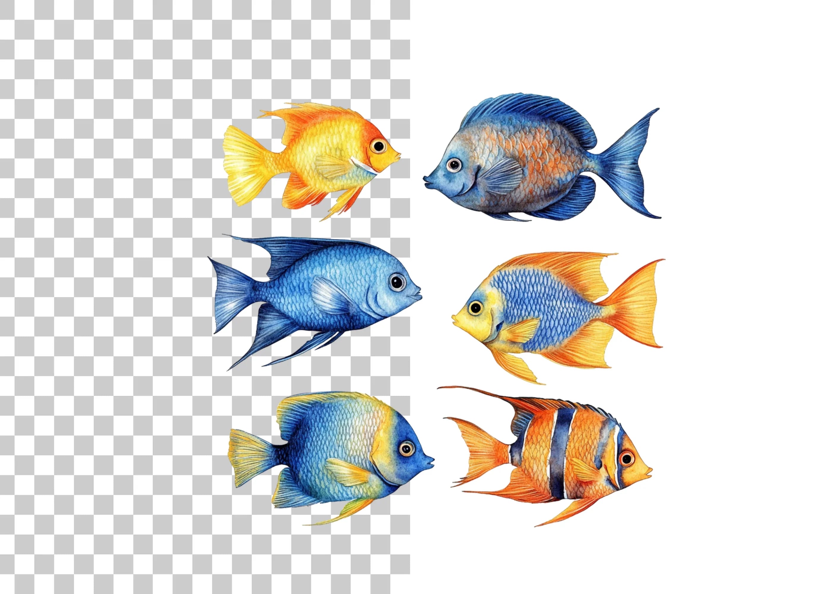 Vibrant Tropical Fish Clipart Bundle