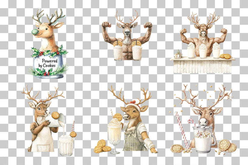Reindeer Fitness Clipart Bundle - CraftNest - Digital Crafting and Art