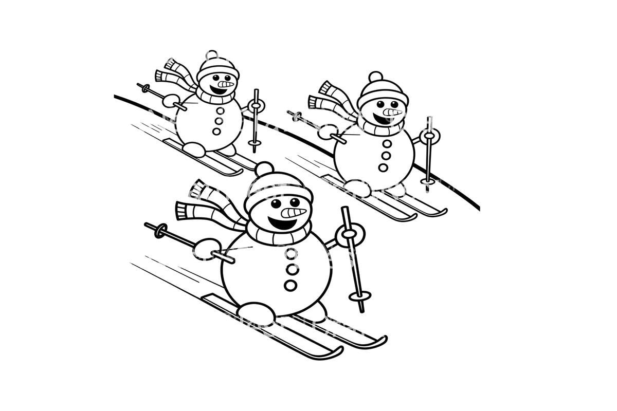 Snowman Skiing Adventure Coloring Books